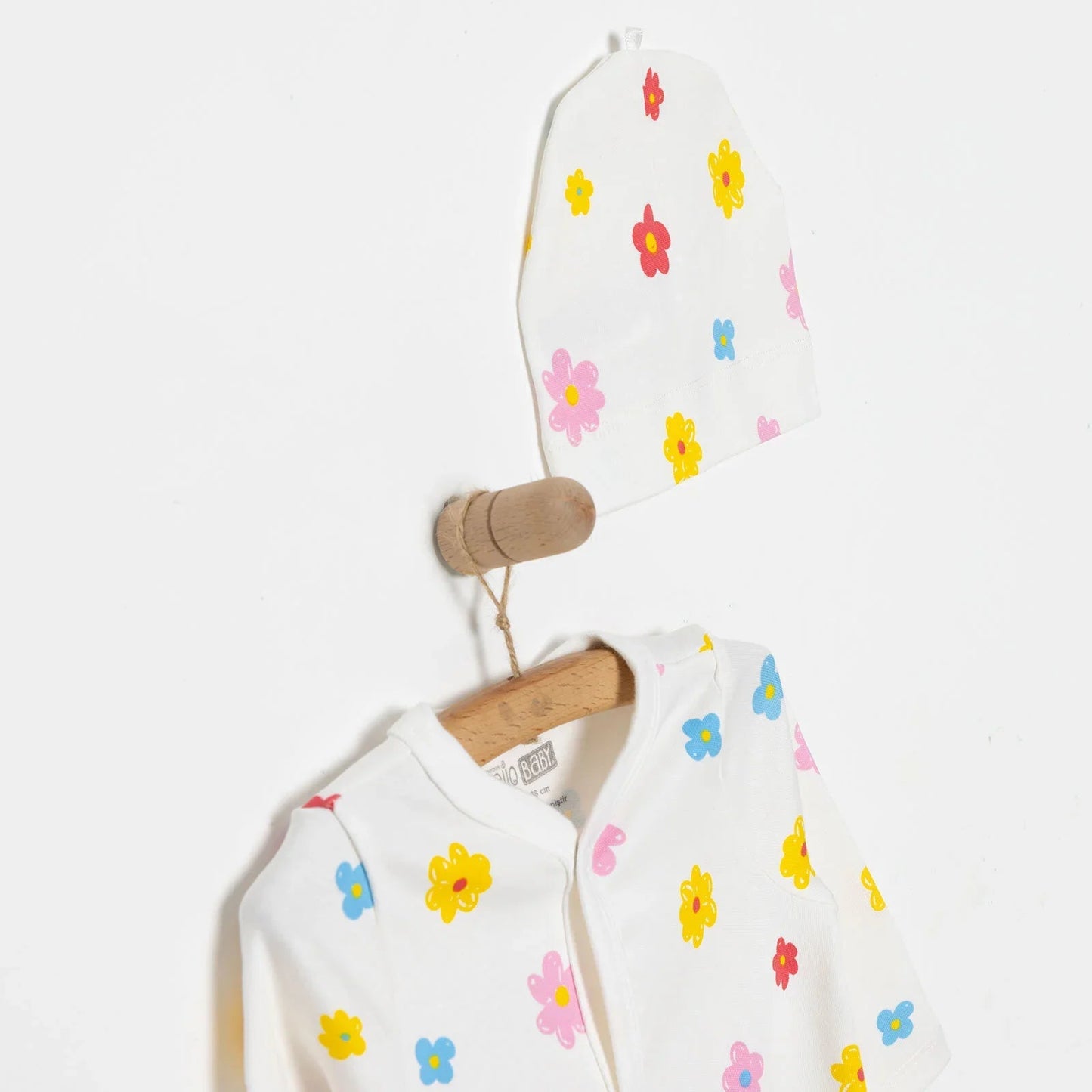 HelloBaby Girl Jumpsuit & Hat - Yellow - mezetto ebebek ebebek