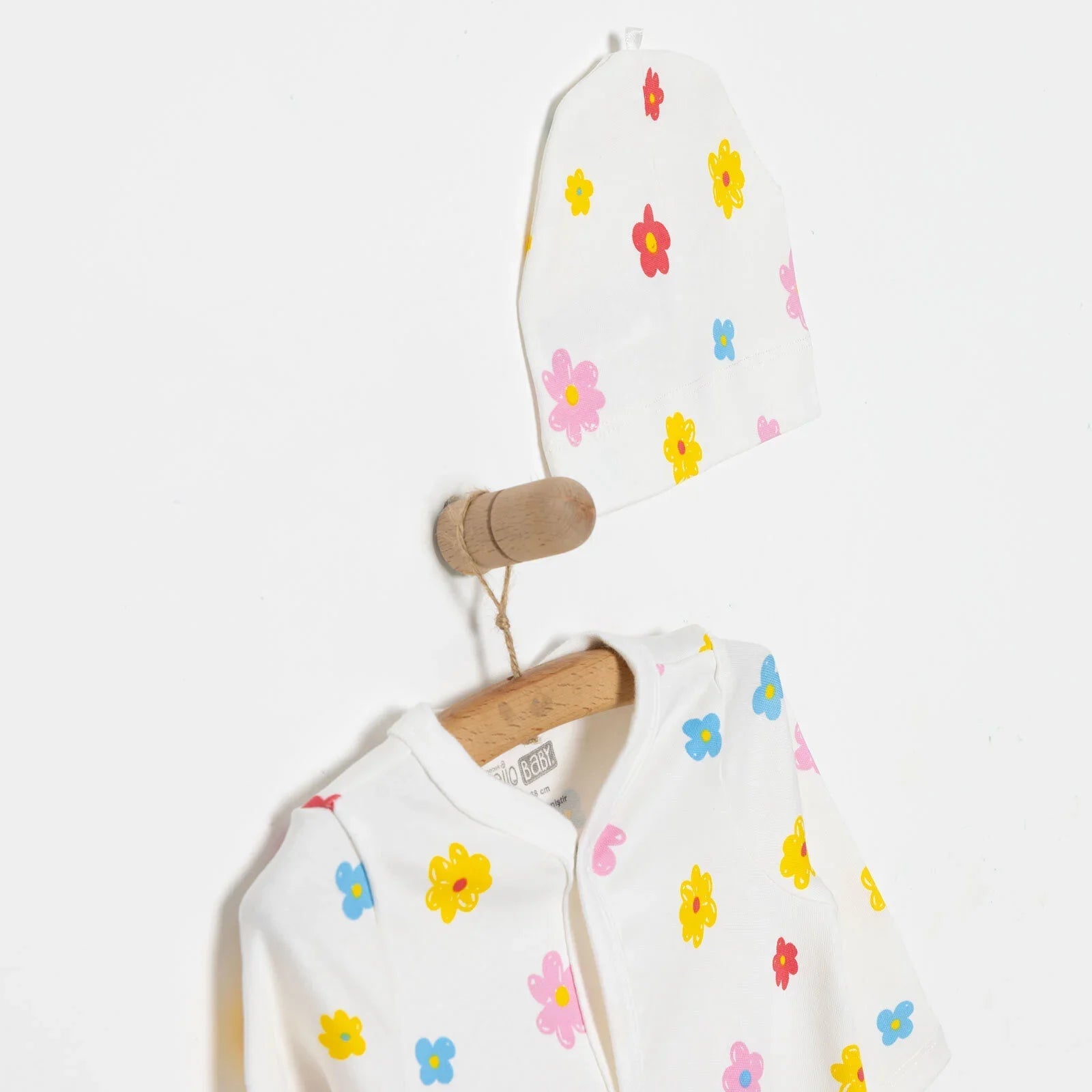 HelloBaby Girl Jumpsuit & Hat - Yellow - mezetto ebebek ebebek
