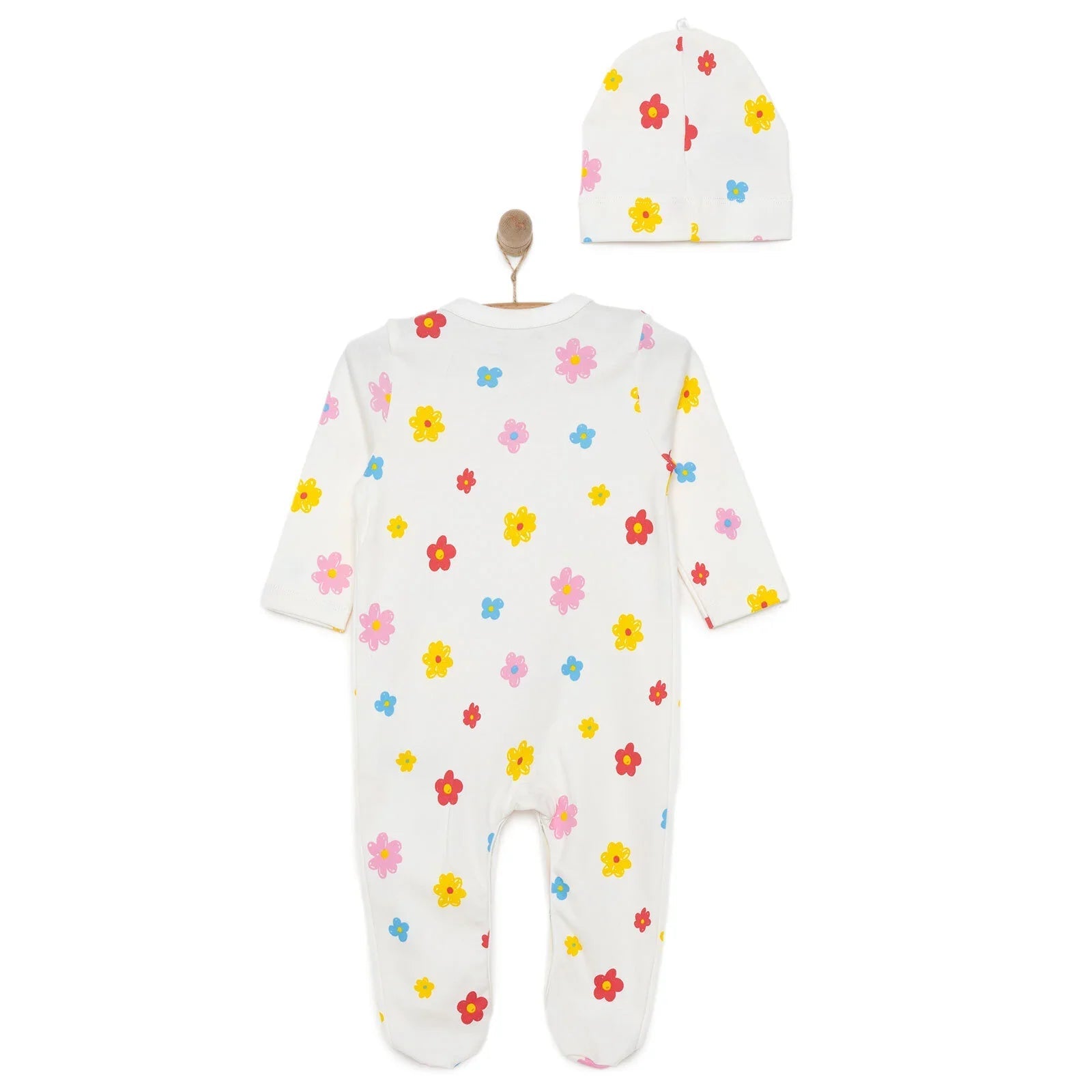 HelloBaby Girl Jumpsuit & Hat - Yellow - mezetto ebebek ebebek