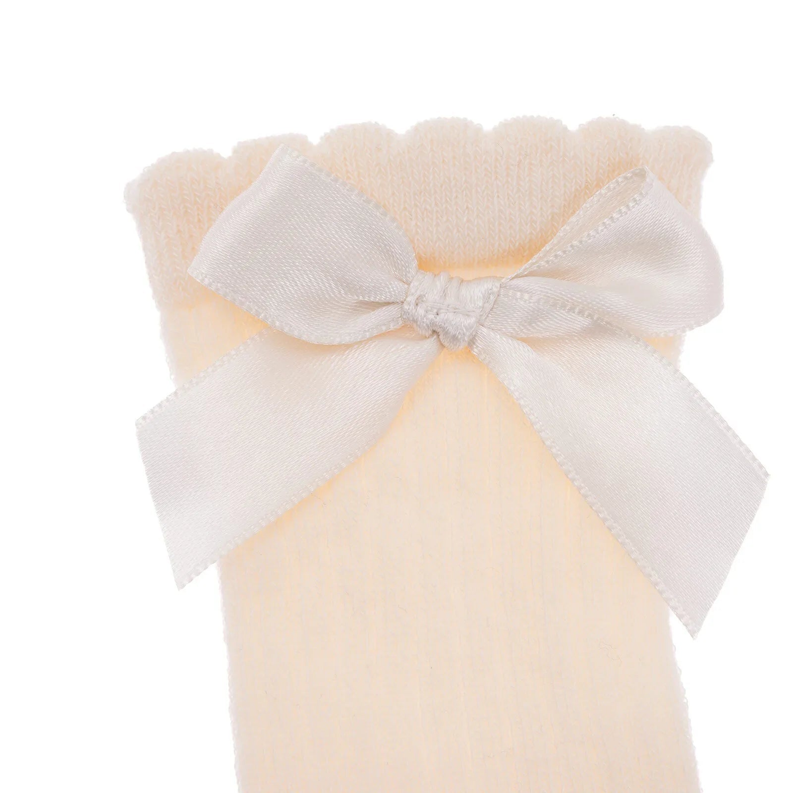 HelloBaby Girl Knee Socks - Ecru - mezetto ebebek ebebek