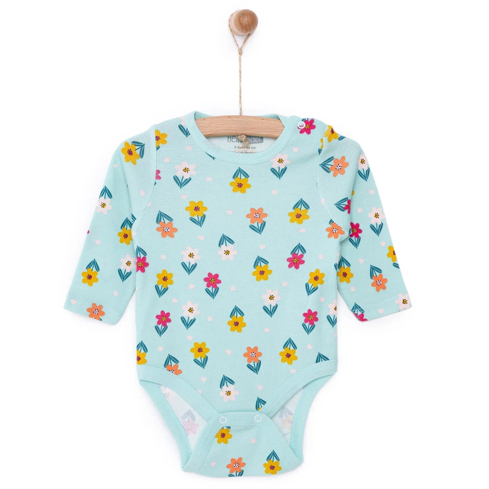 HelloBaby Girl Long Sleeve Bodysuit - Green - mezetto ebebek ebebek