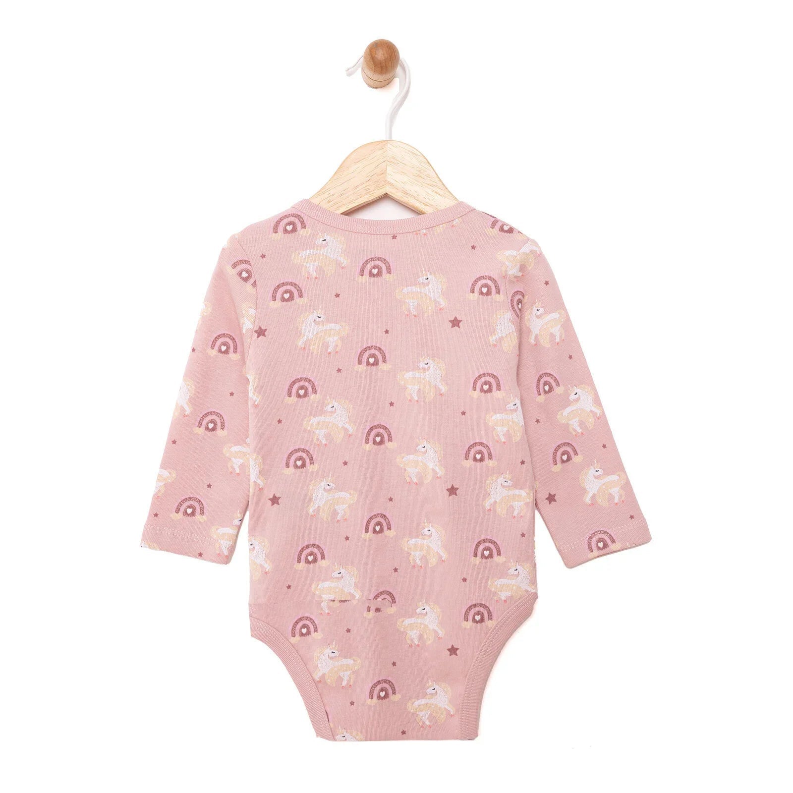 HelloBaby Girl Long Sleeve Bodysuit - Light Rose - mezetto ebebek ebebek