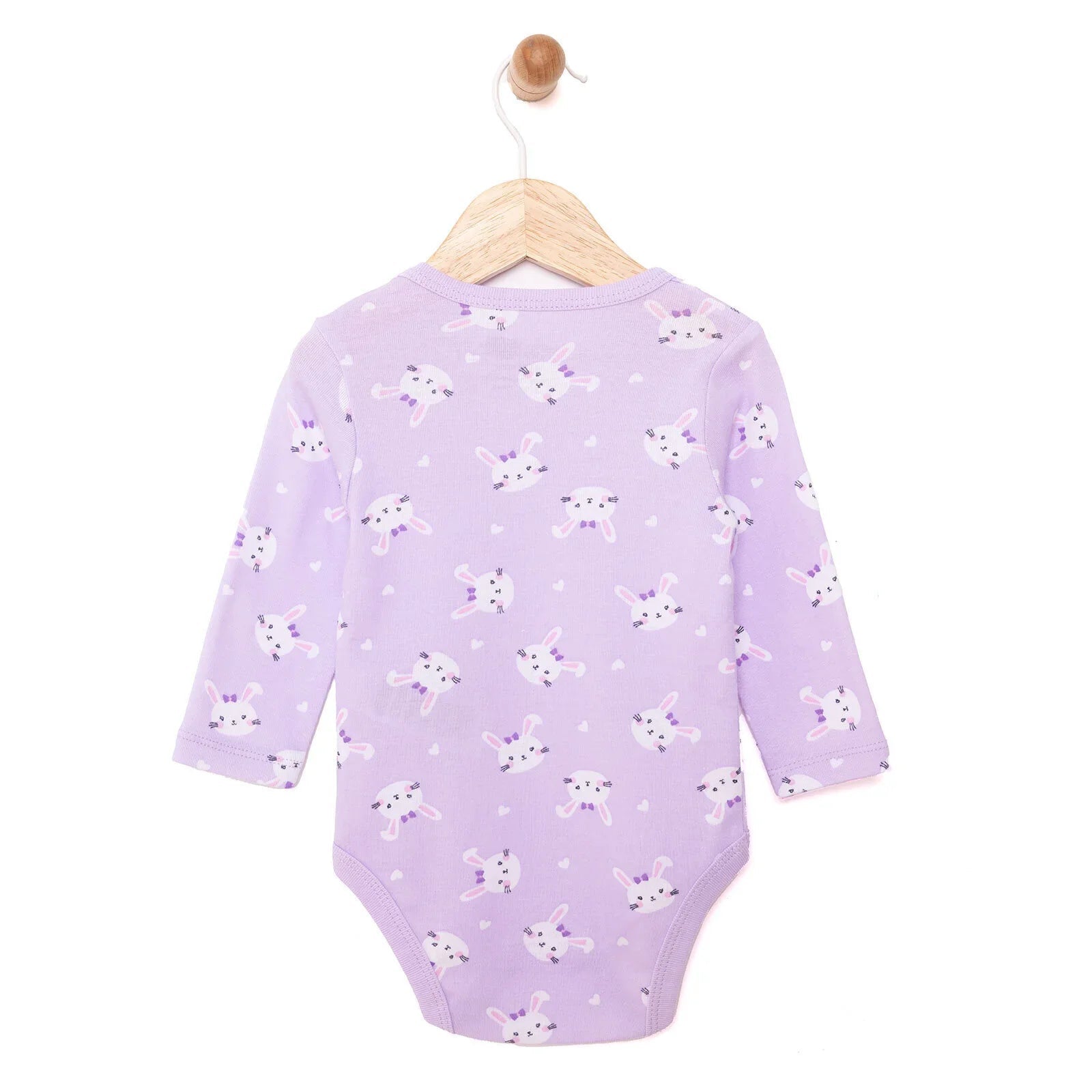 HelloBaby Girl Long Sleeve Bodysuit - Purple - mezetto ebebek ebebek