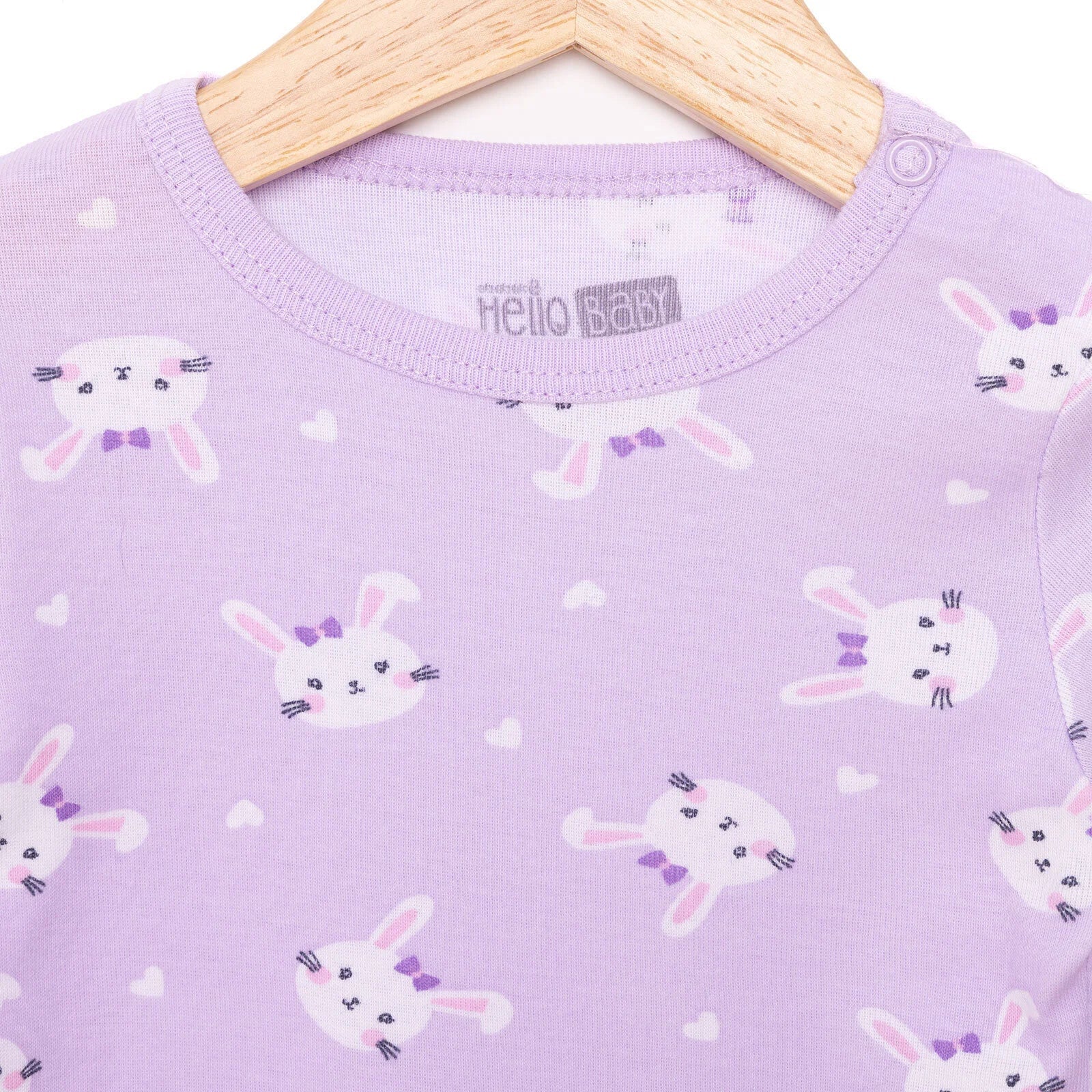 HelloBaby Girl Long Sleeve Bodysuit - Purple - mezetto ebebek ebebek