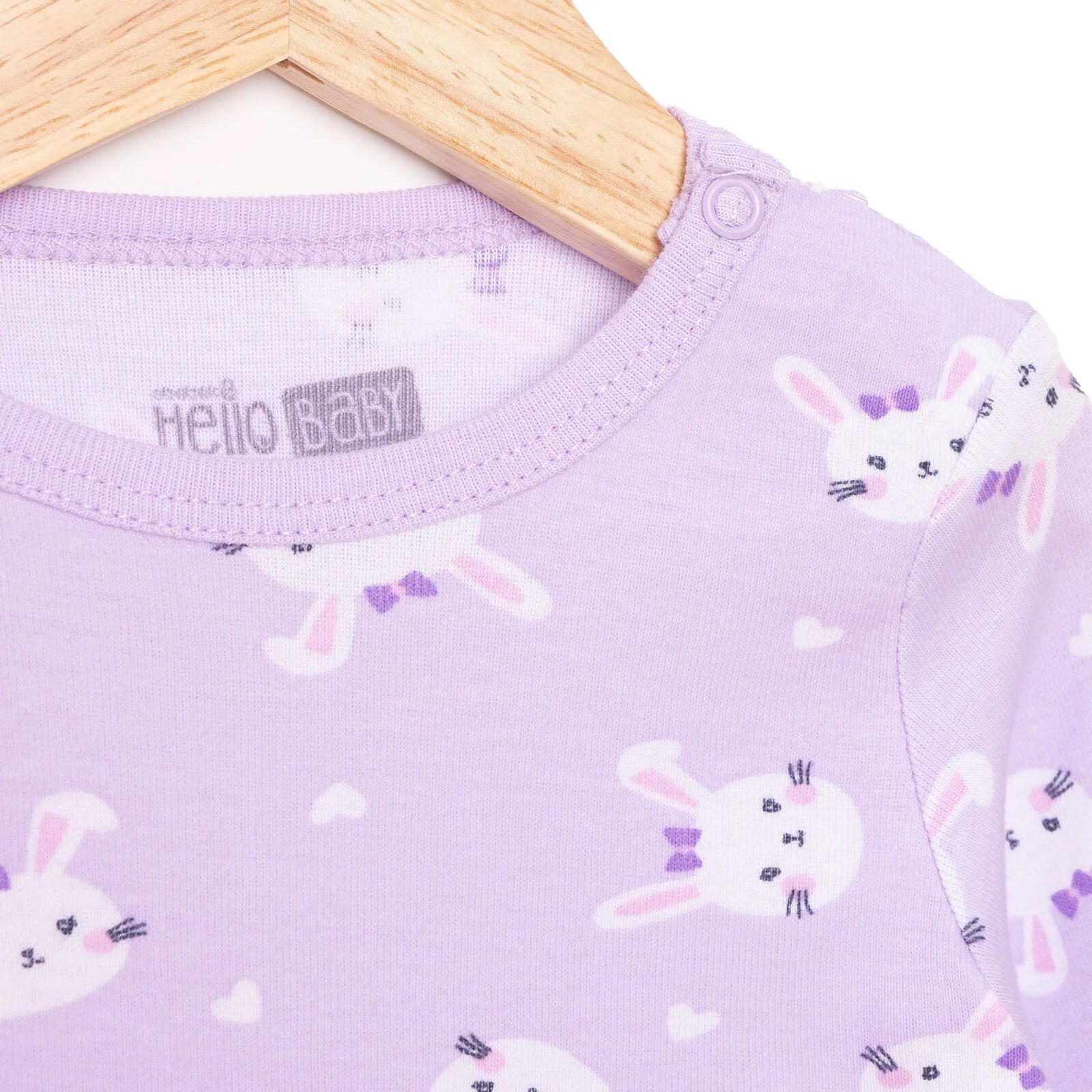 HelloBaby Girl Long Sleeve Bodysuit - Purple - mezetto ebebek ebebek