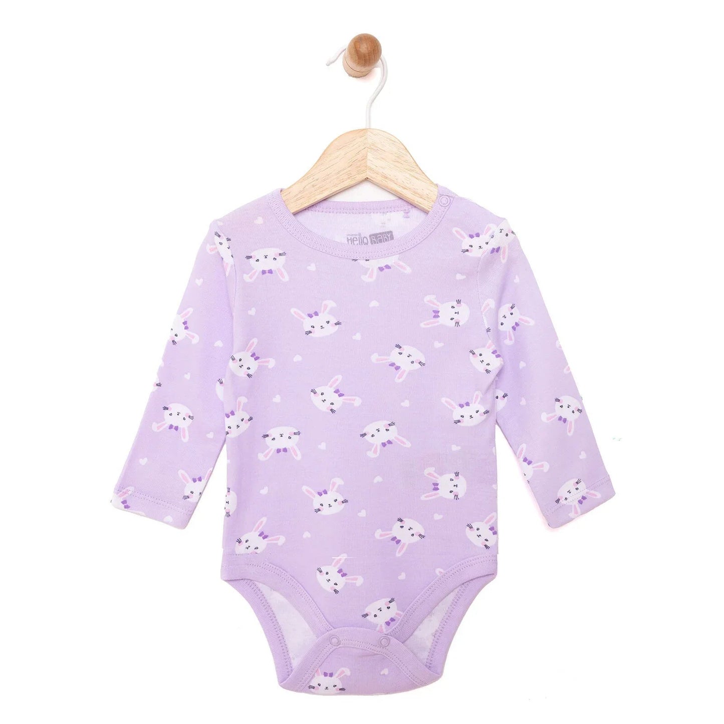 HelloBaby Girl Long Sleeve Bodysuit - Purple - mezetto ebebek ebebek