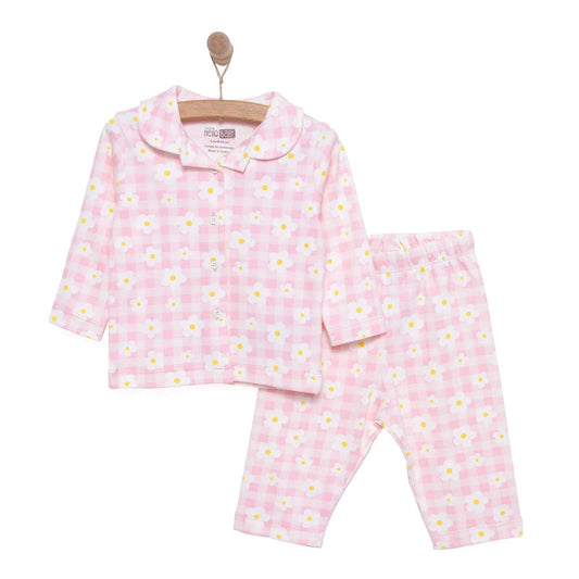 HelloBaby Girl Long Sleeve Pyjamas Set - Light Pink - mezetto ebebek ebebek