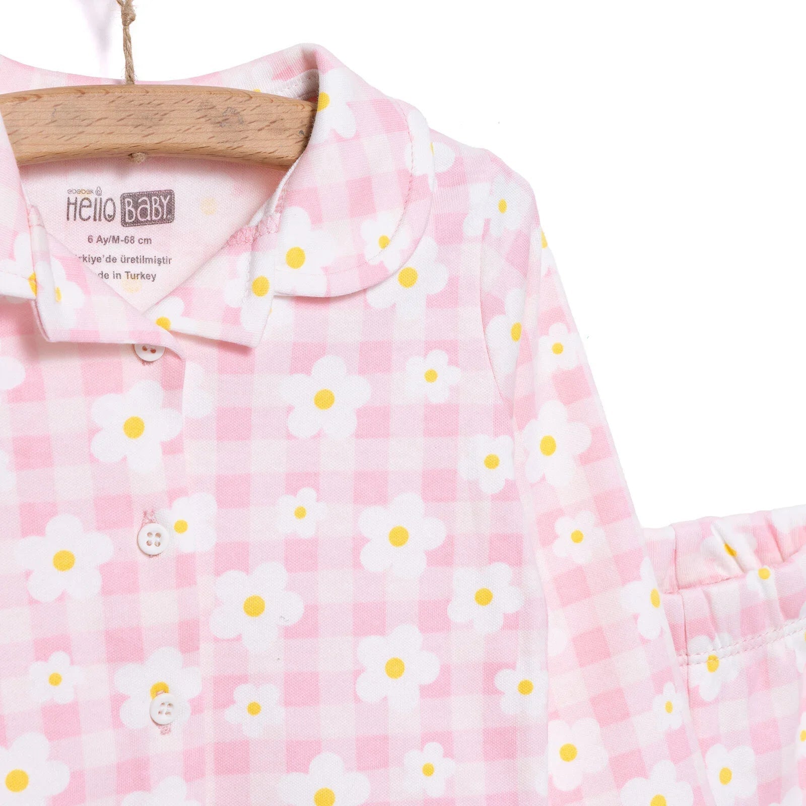 HelloBaby Girl Long Sleeve Pyjamas Set - Light Pink - mezetto ebebek ebebek
