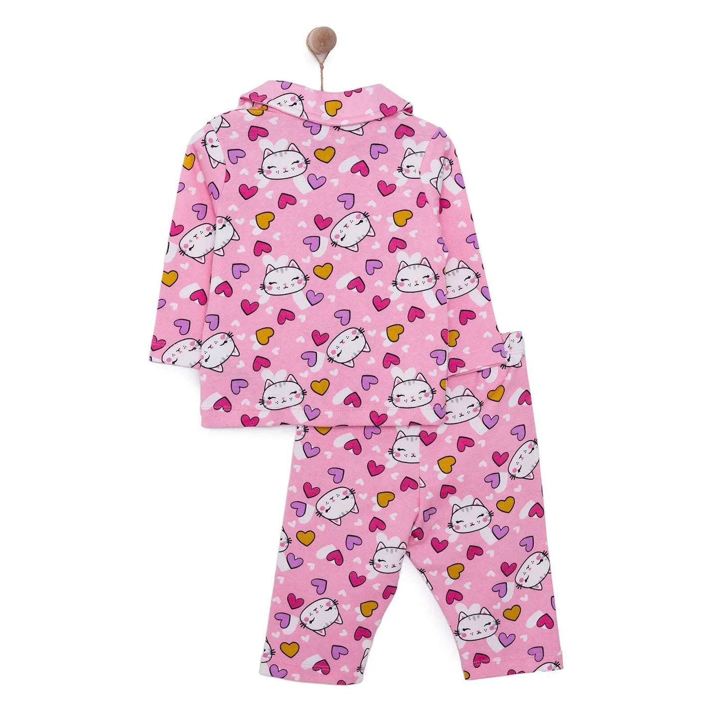 HelloBaby Girl Long Sleeve Pyjamas Set - Pink - mezetto ebebek ebebek