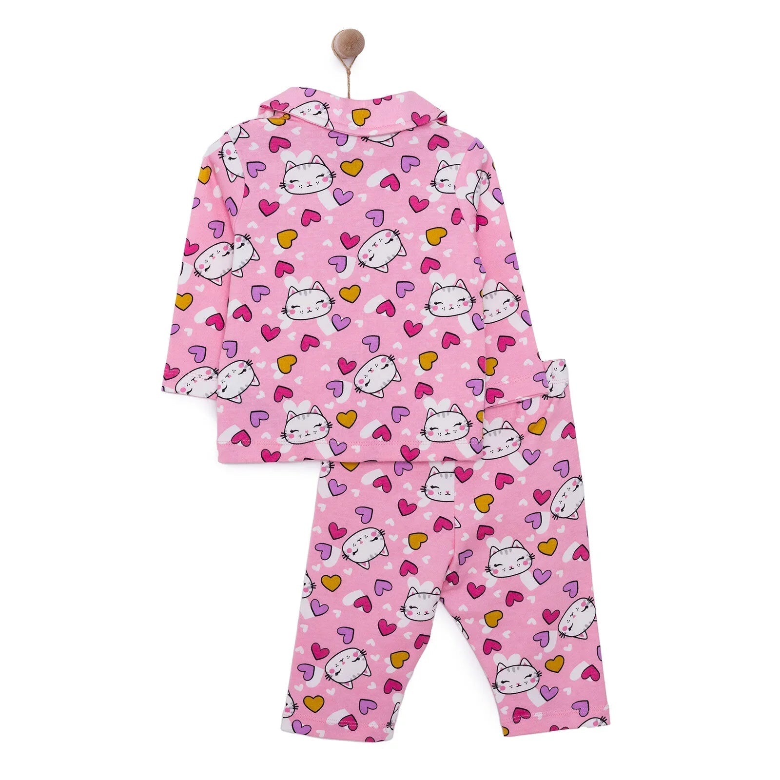 HelloBaby Girl Long Sleeve Pyjamas Set - Pink - mezetto ebebek ebebek