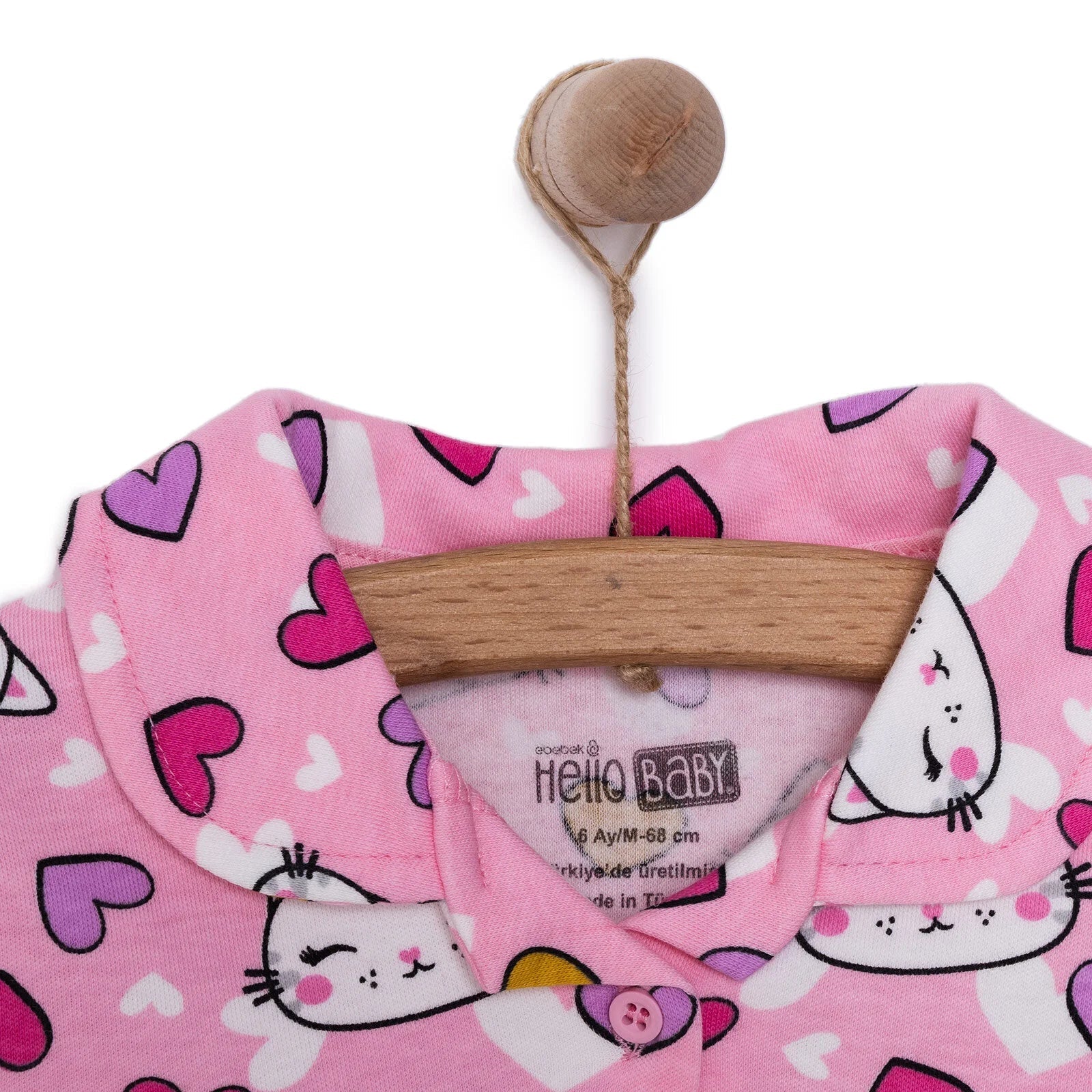 HelloBaby Girl Long Sleeve Pyjamas Set - Pink - mezetto ebebek ebebek