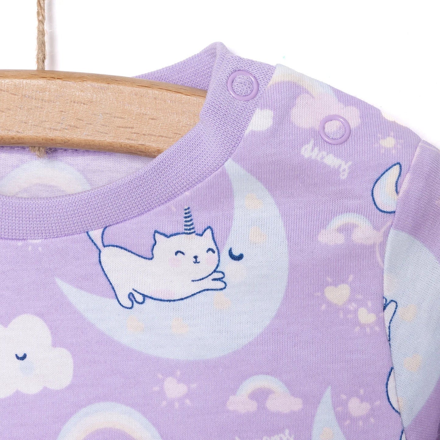 HelloBaby Girl Long Sleeve Pyjamas Set - Purple - mezetto ebebek ebebek