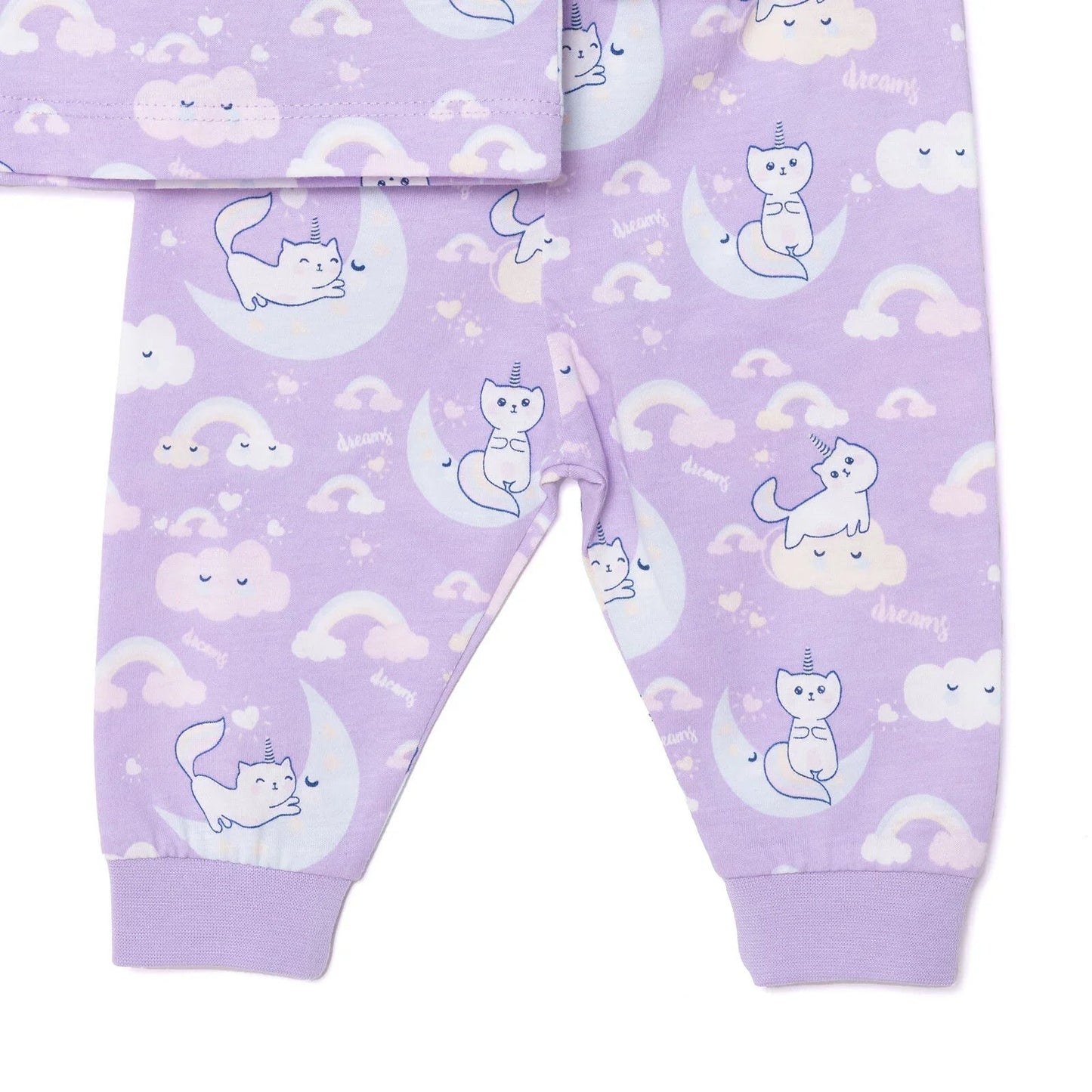 HelloBaby Girl Long Sleeve Pyjamas Set - Purple - mezetto ebebek ebebek