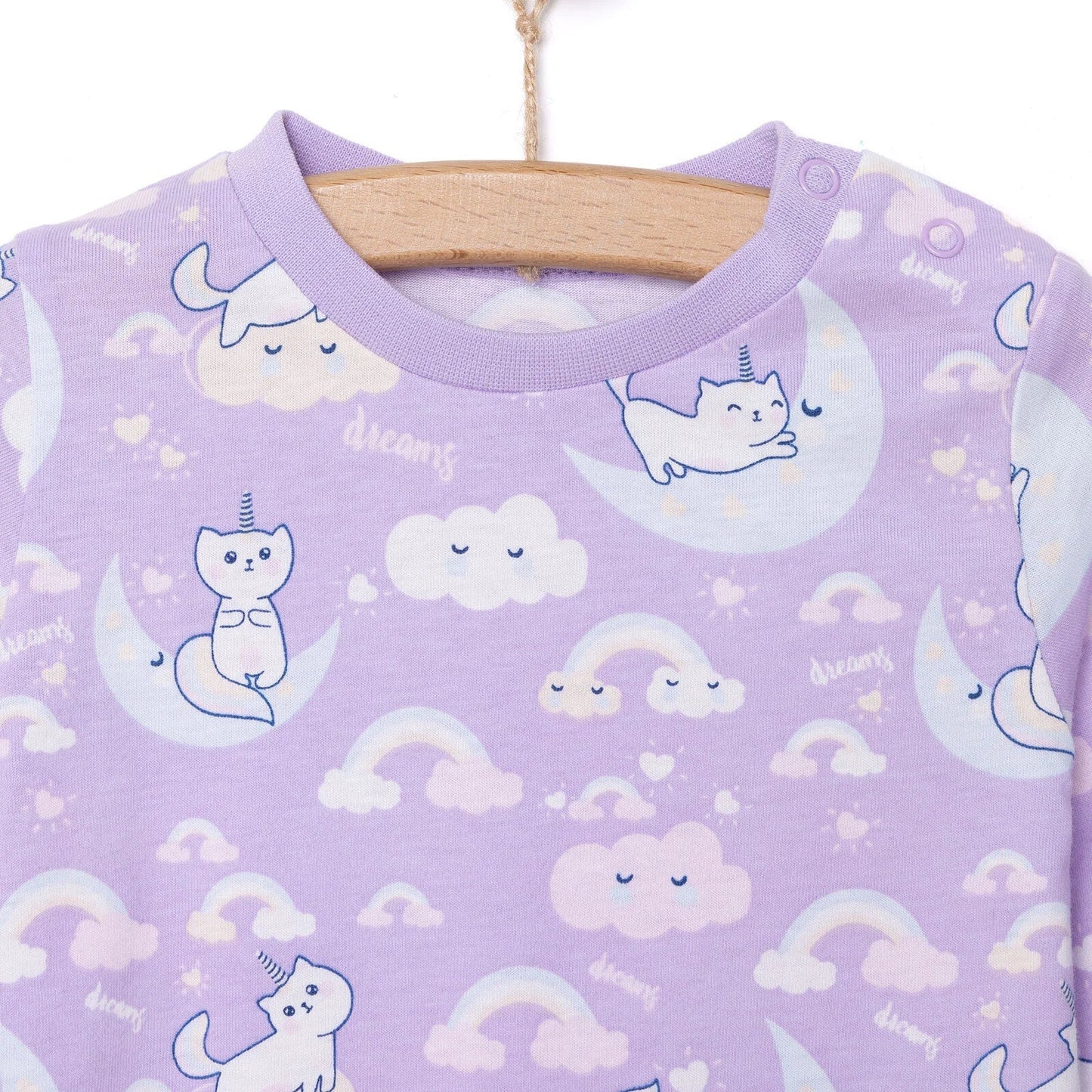 HelloBaby Girl Long Sleeve Pyjamas Set - Purple - mezetto ebebek ebebek
