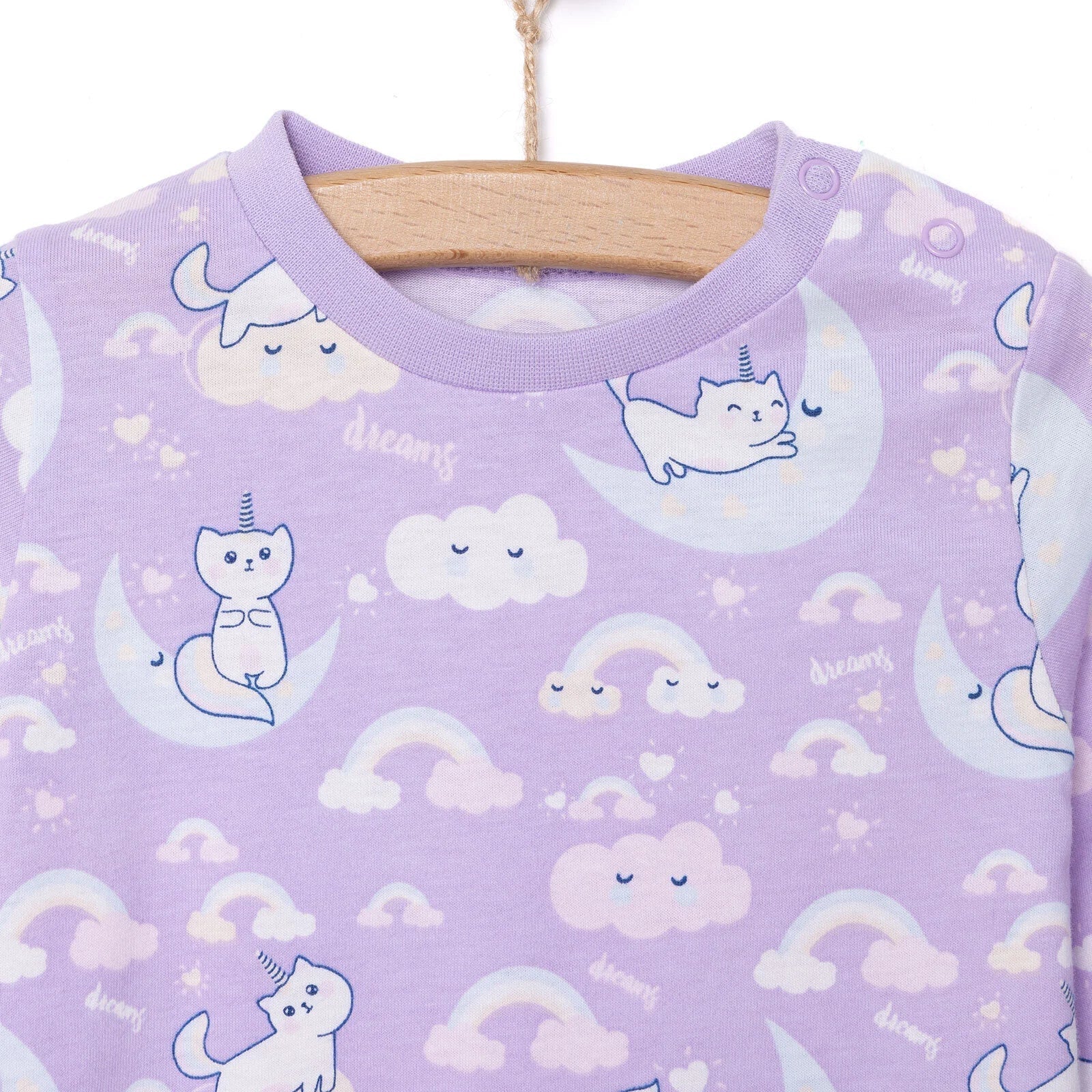 HelloBaby Girl Long Sleeve Pyjamas Set - Purple - mezetto ebebek ebebek