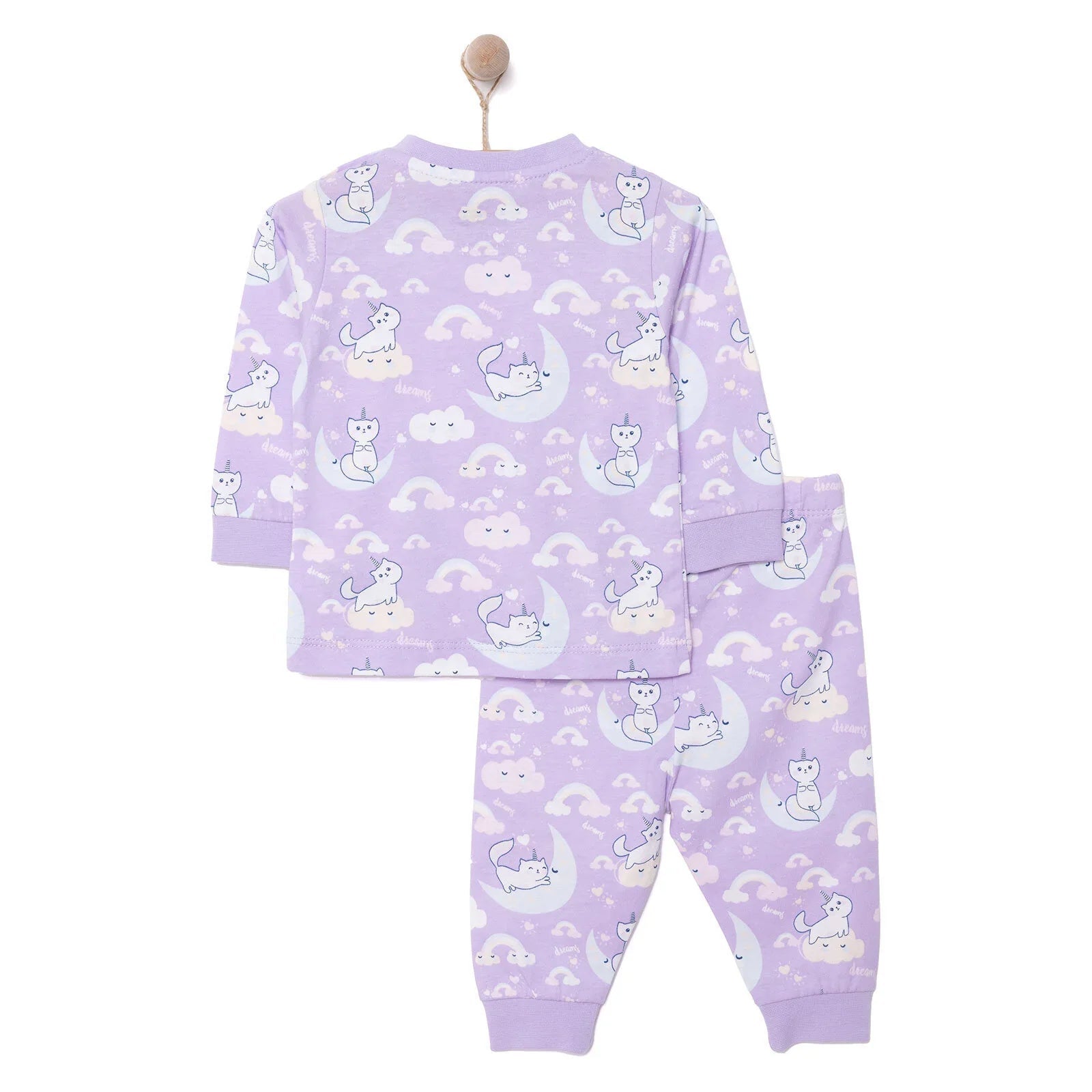 HelloBaby Girl Long Sleeve Pyjamas Set - Purple - mezetto ebebek ebebek