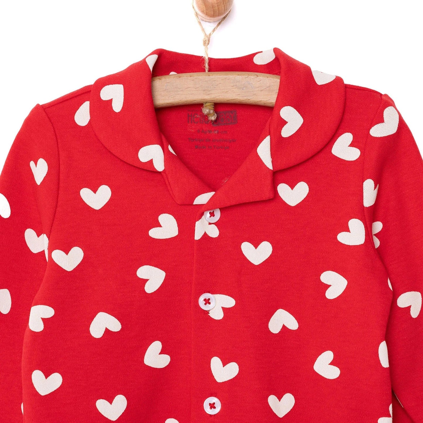 HelloBaby Girl Long Sleeve Pyjamas Set - Red - mezetto ebebek ebebek