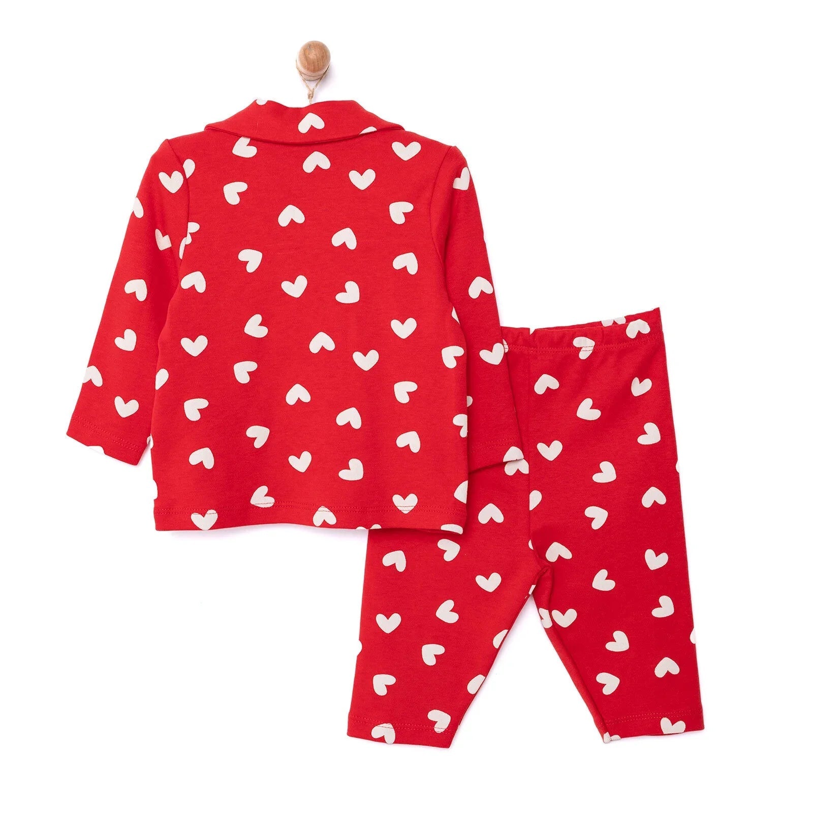 HelloBaby Girl Long Sleeve Pyjamas Set - Red - mezetto ebebek ebebek