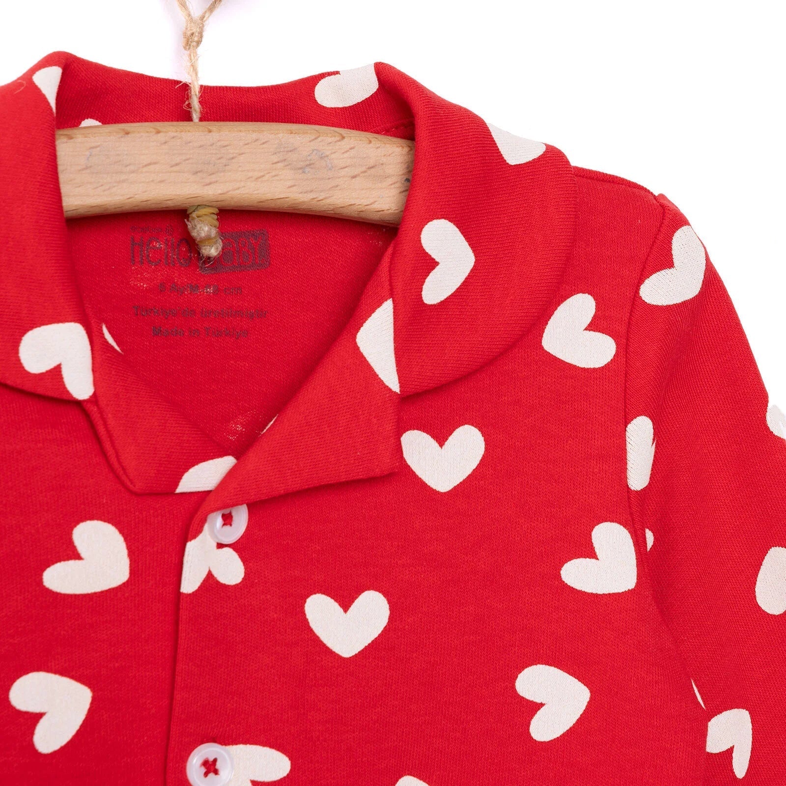 HelloBaby Girl Long Sleeve Pyjamas Set - Red - mezetto ebebek ebebek