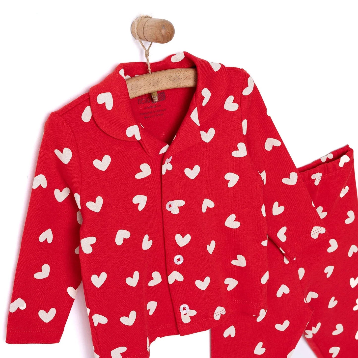 HelloBaby Girl Long Sleeve Pyjamas Set - Red - mezetto ebebek ebebek