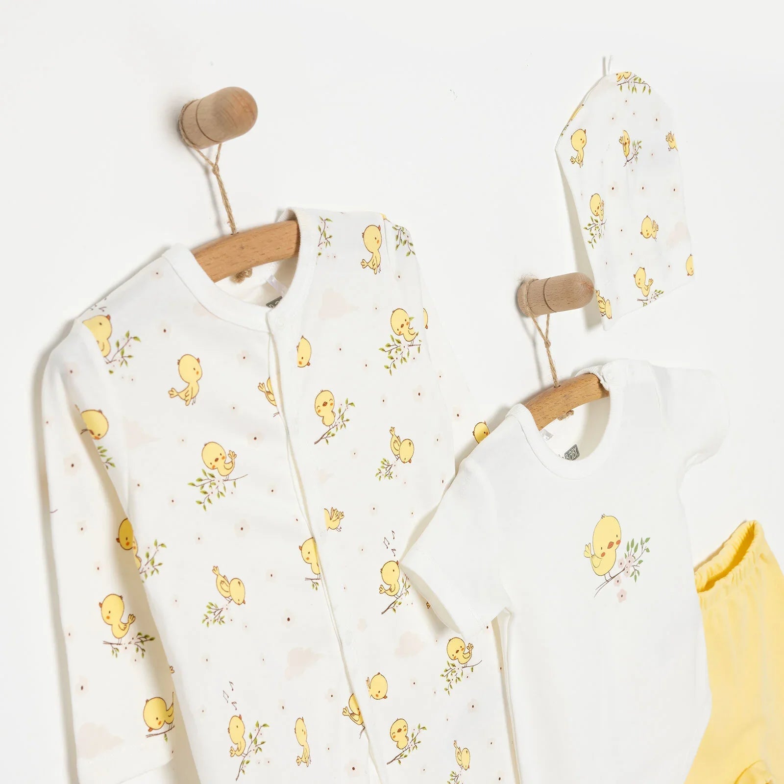 HelloBaby Girl Newborn Set 4 pcs - Ecru - mezetto ebebek ebebek