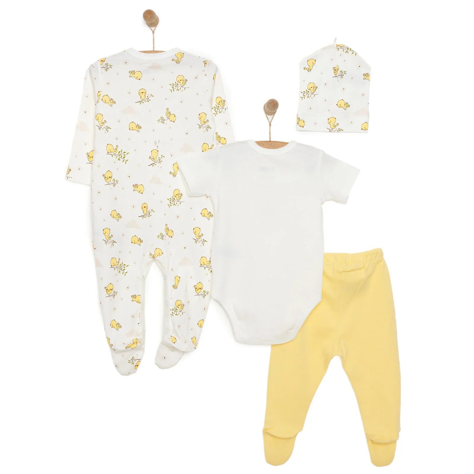 HelloBaby Girl Newborn Set 4 pcs - Ecru - mezetto ebebek ebebek