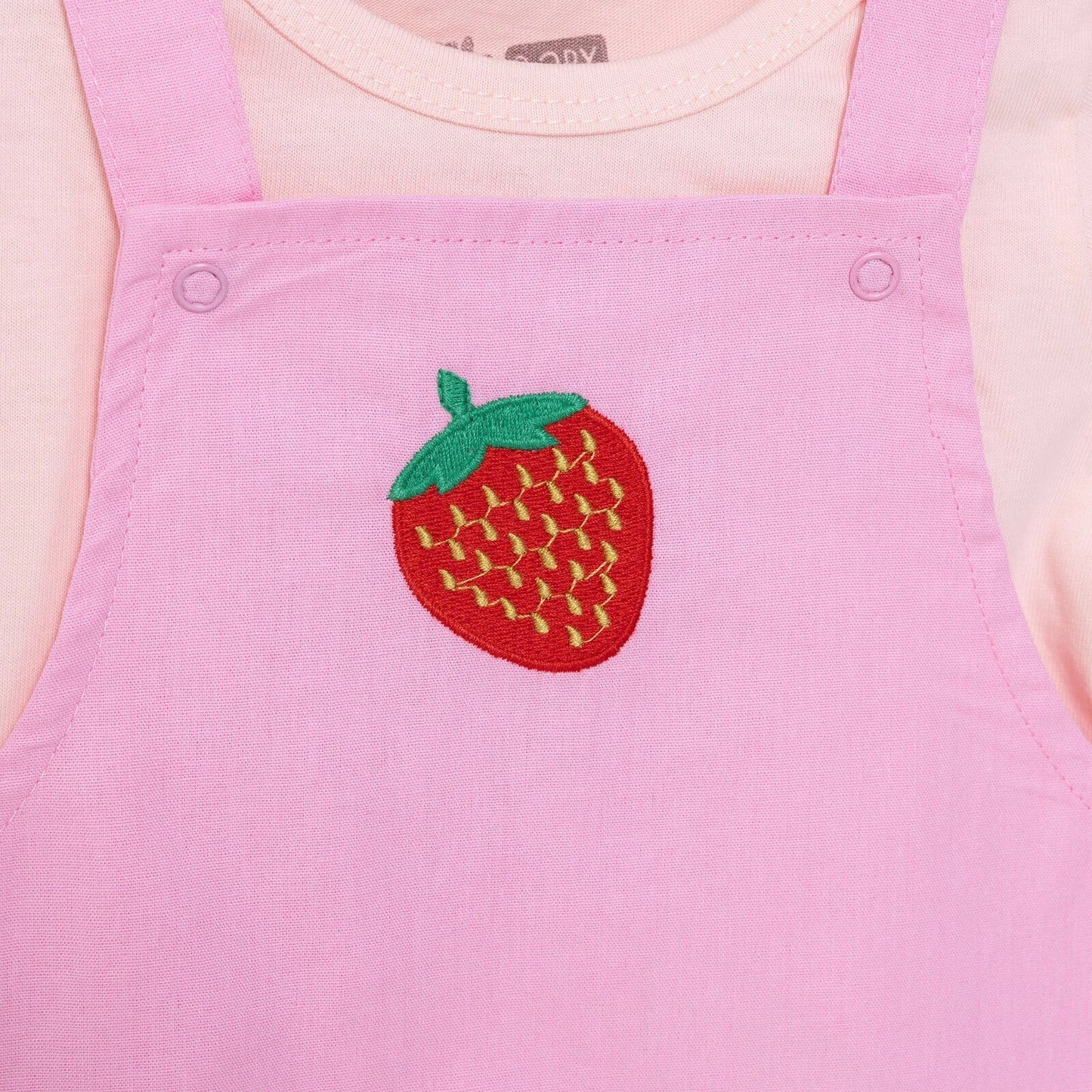 HelloBaby Girl Overall Shorts - T-shirt - Pink - mezetto ebebek ebebek