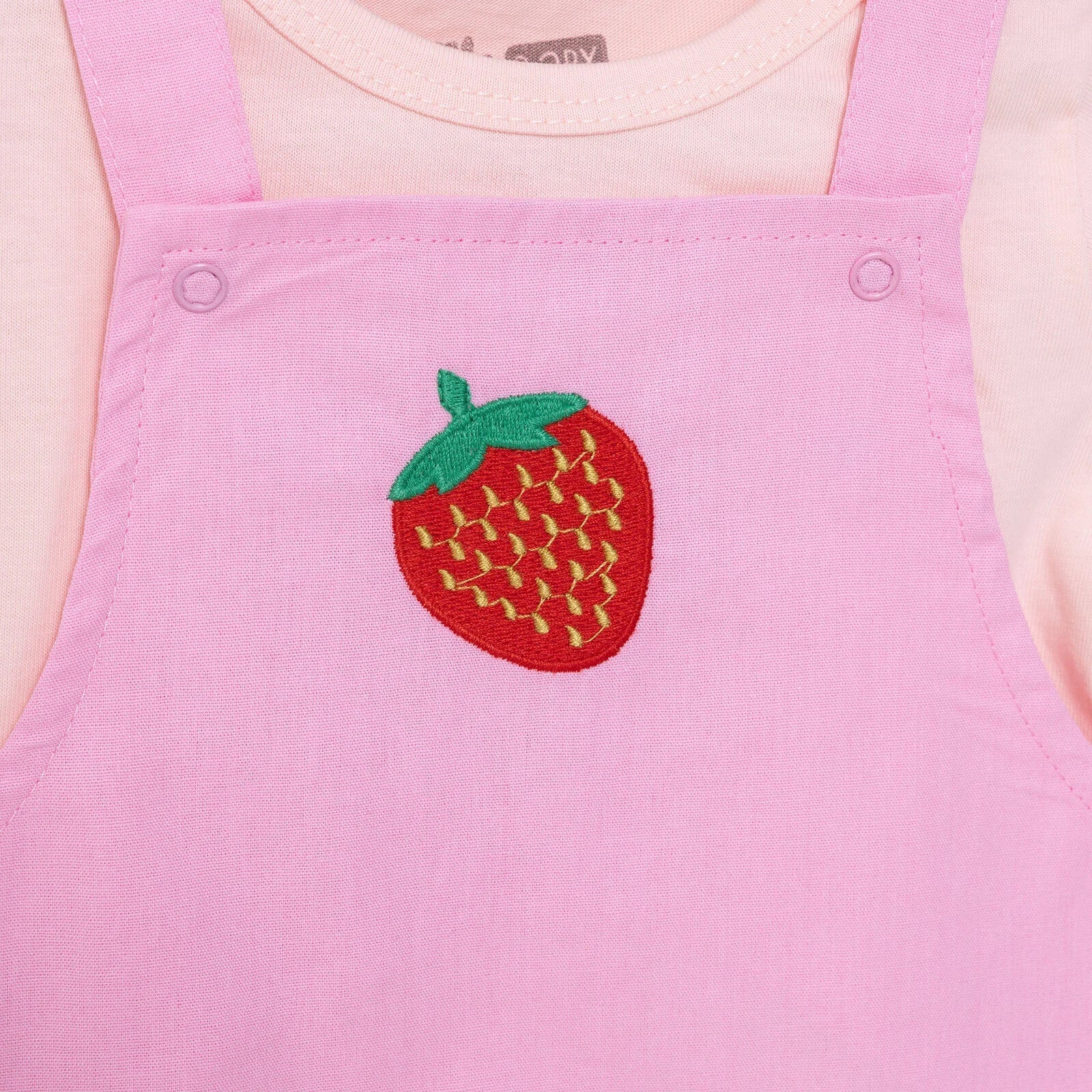HelloBaby Girl Overall Shorts - T-shirt - Pink - mezetto ebebek ebebek