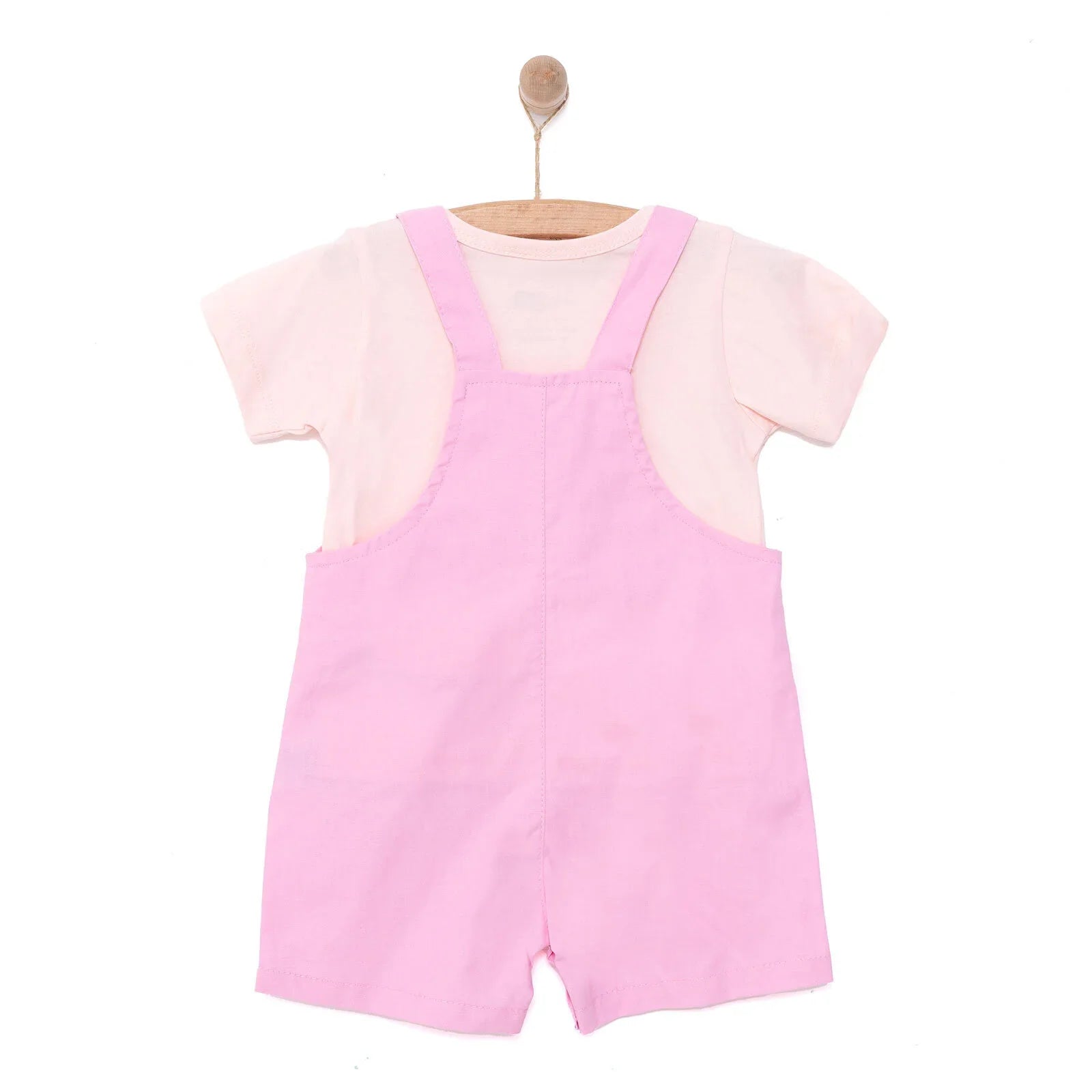 HelloBaby Girl Overall Shorts - T-shirt - Pink - mezetto ebebek ebebek