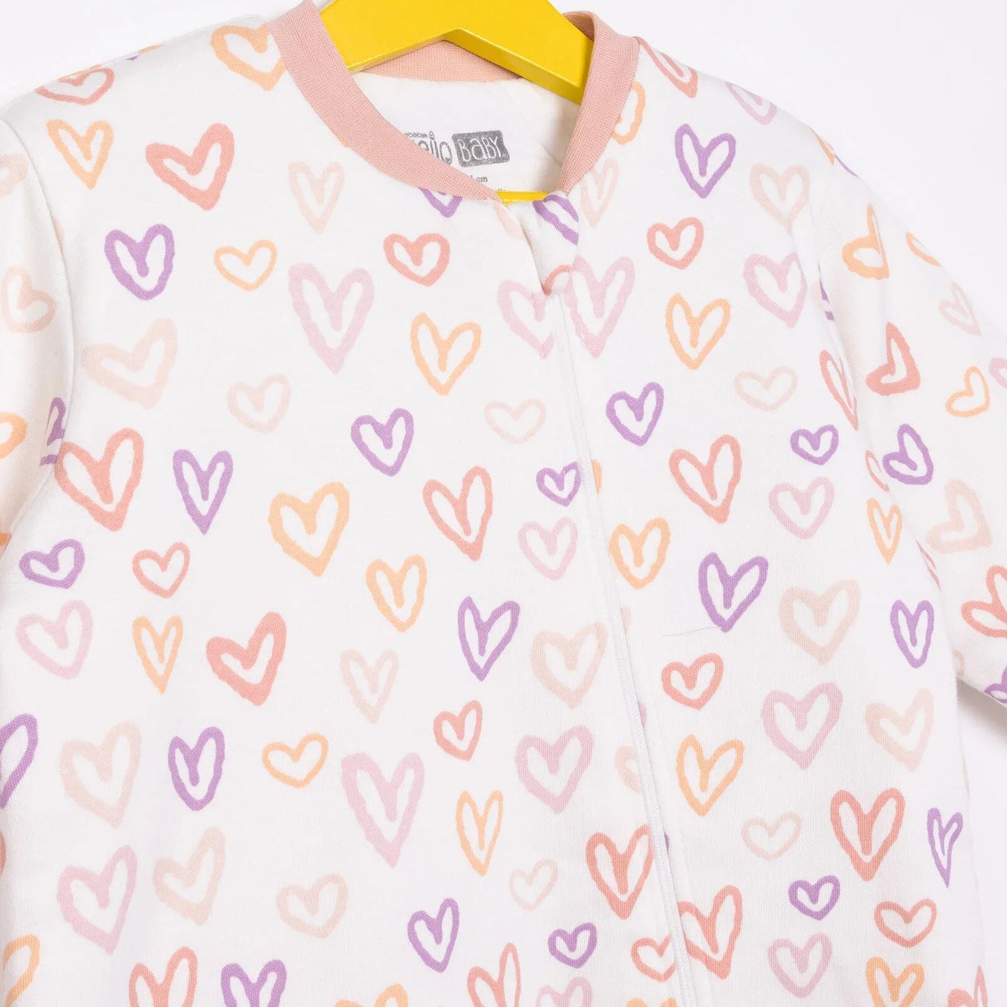 HelloBaby Girl Sleepsuit - Light Pink - mezetto ebebek ebebek
