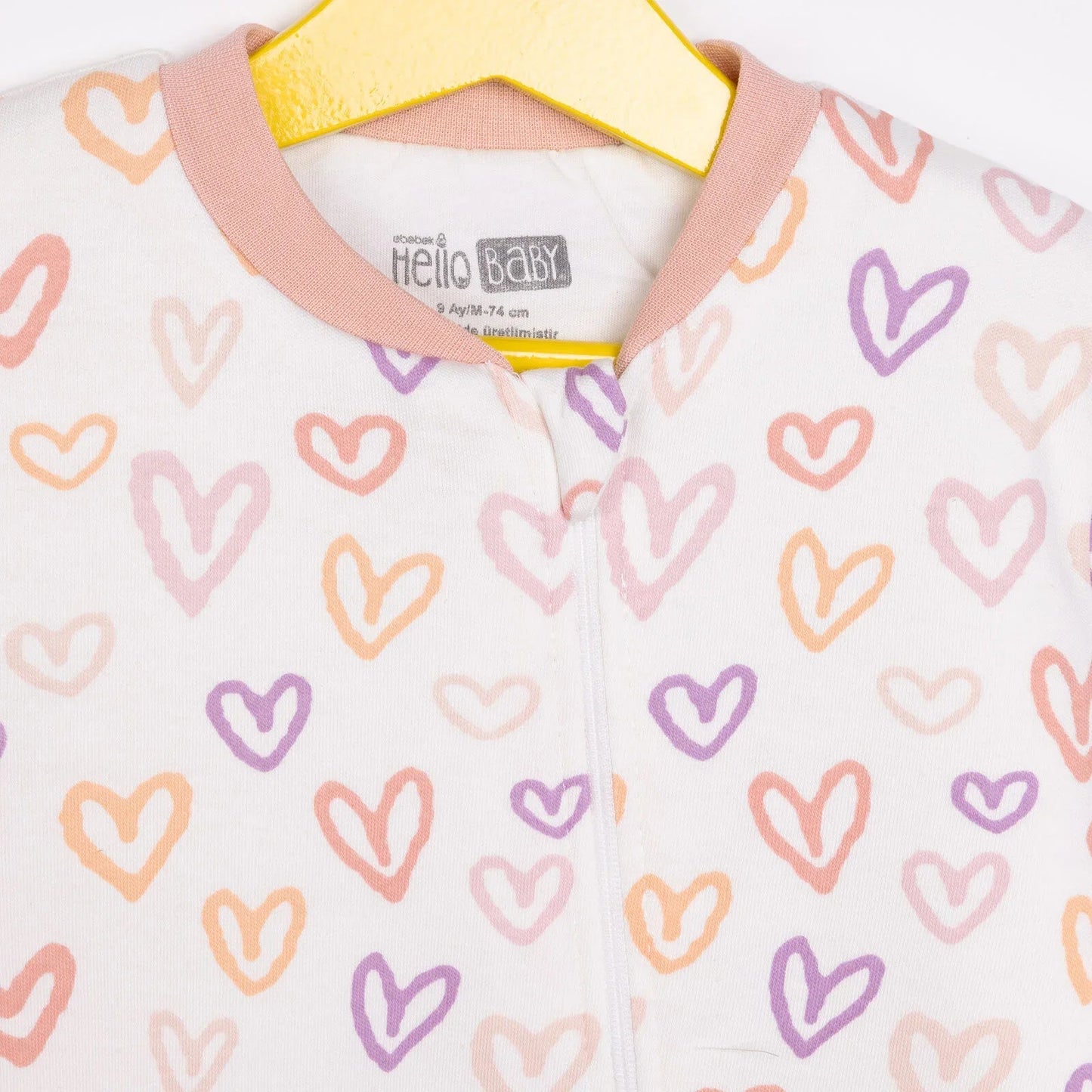 HelloBaby Girl Sleepsuit - Light Pink - mezetto ebebek ebebek