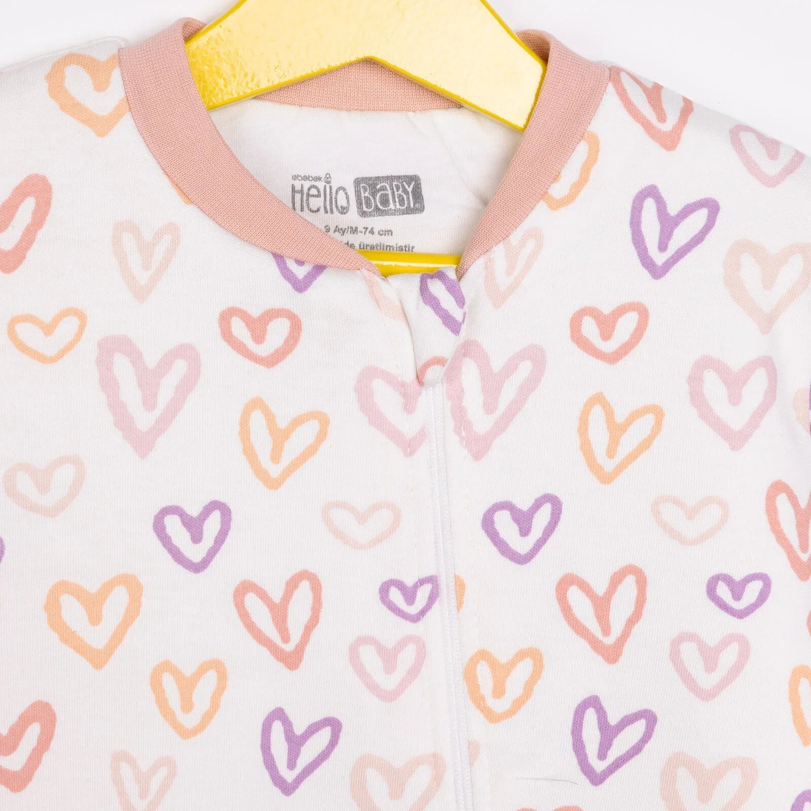 HelloBaby Girl Sleepsuit - Light Pink - mezetto ebebek ebebek