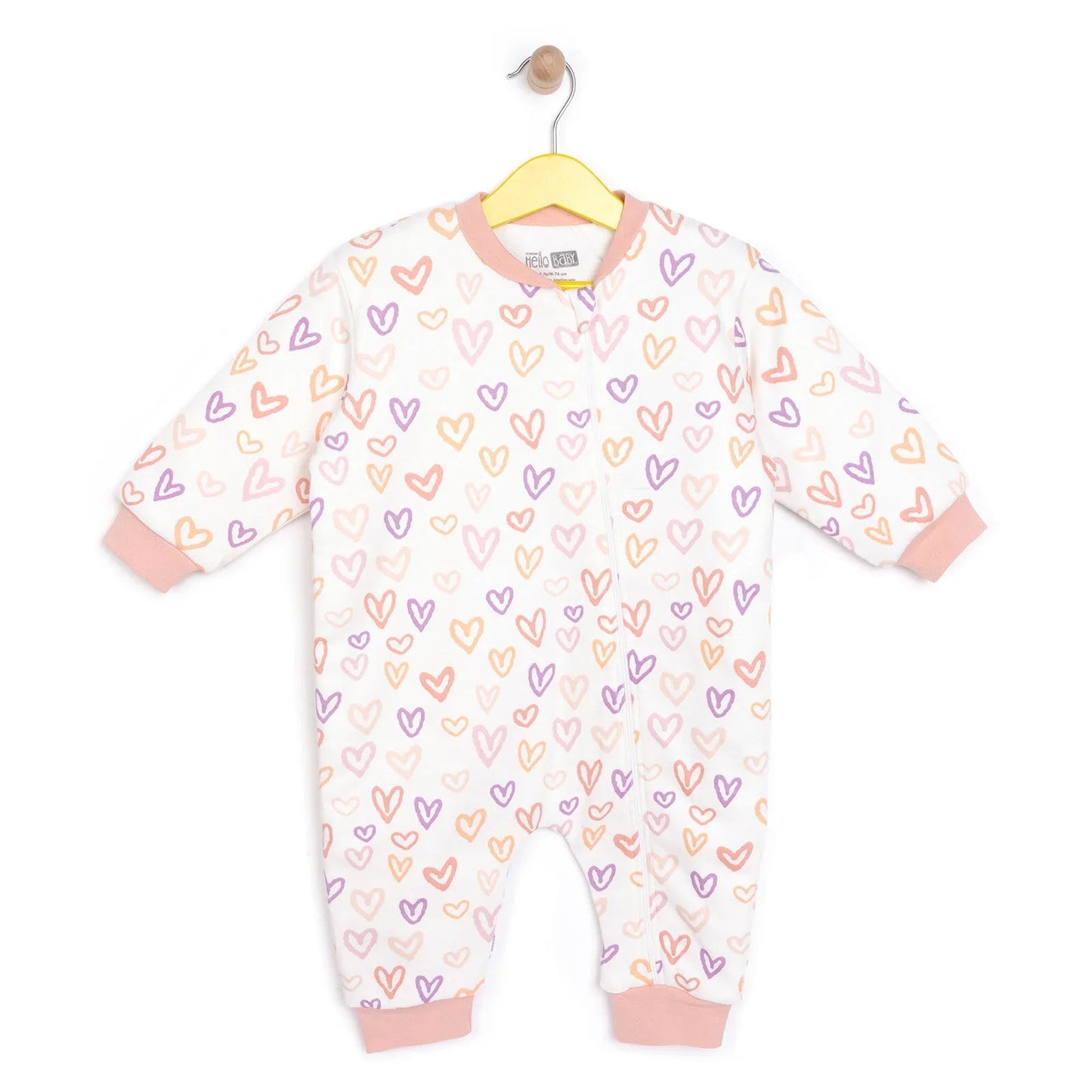 HelloBaby Girl Sleepsuit - Light Pink - mezetto ebebek ebebek