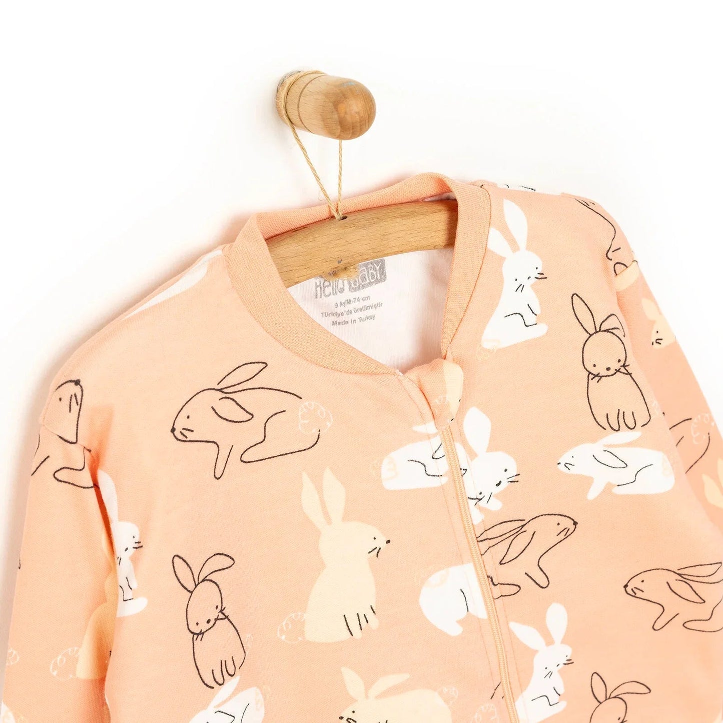 HelloBaby Girl Sleepsuit - Light Pink - mezetto ebebek ebebek