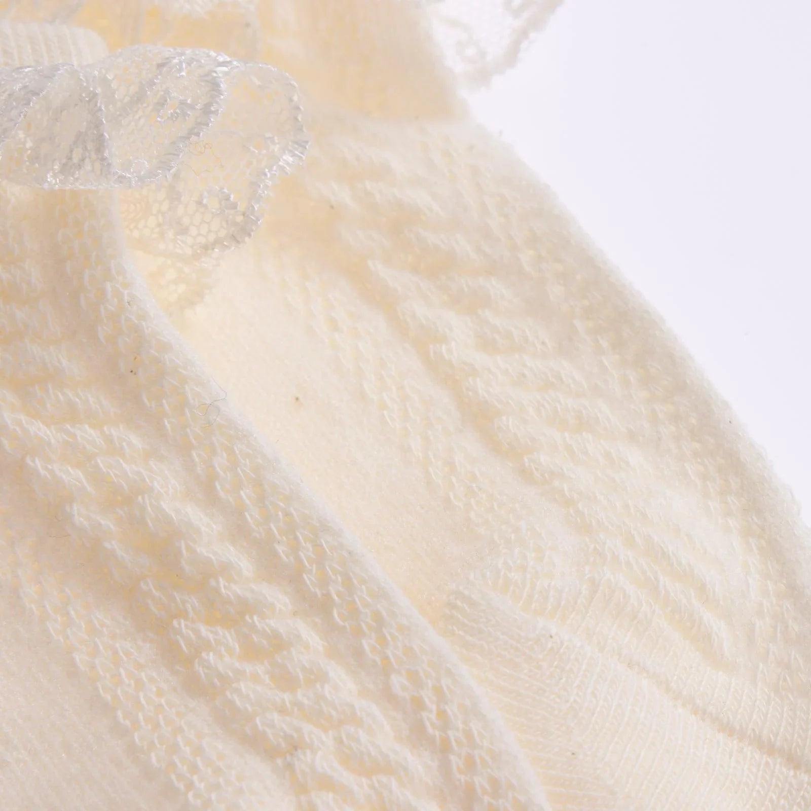 HelloBaby Girl Socks with Lace - Ecru - mezetto ebebek ebebek