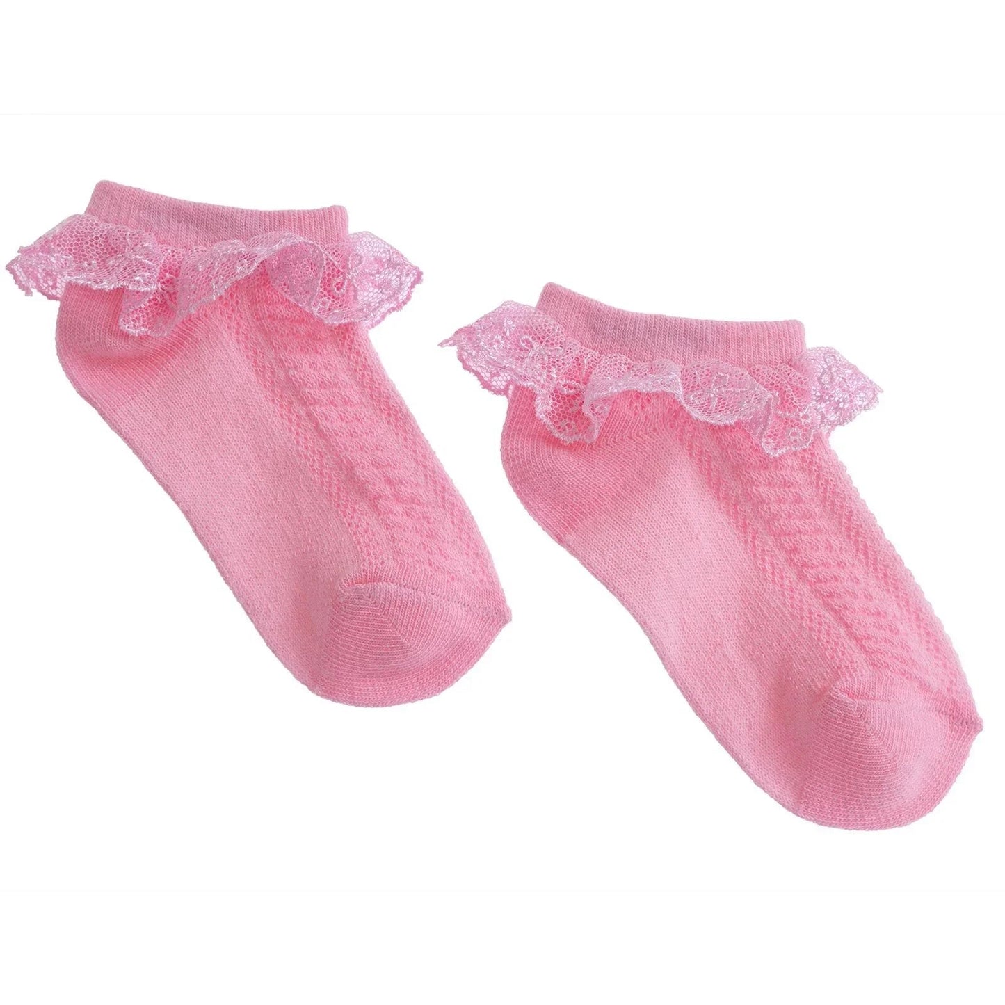 HelloBaby Girl Socks with Lace - Pink - mezetto ebebek ebebek