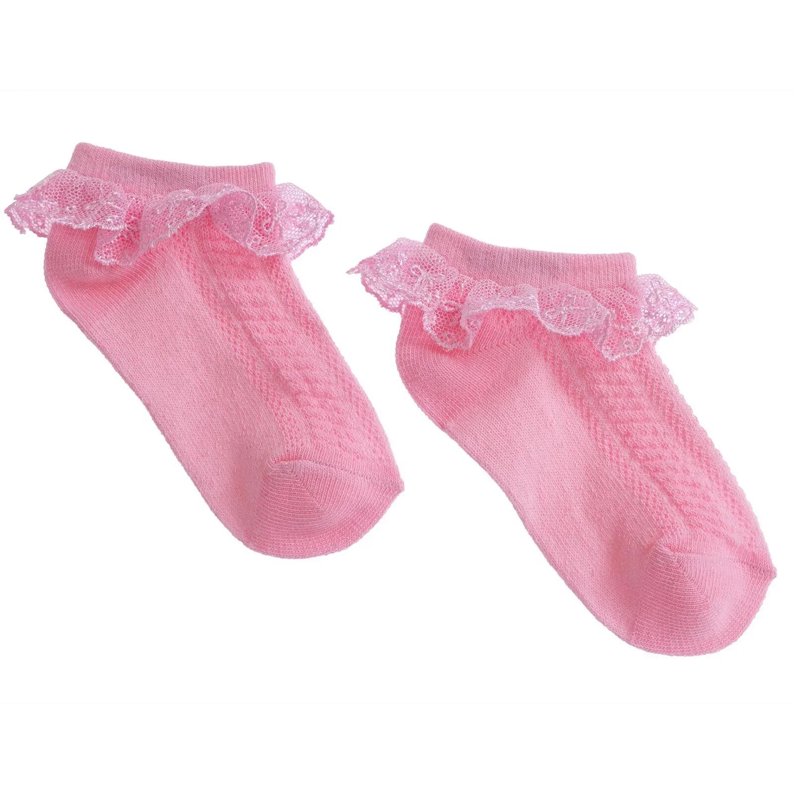 HelloBaby Girl Socks with Lace - Pink - mezetto ebebek ebebek