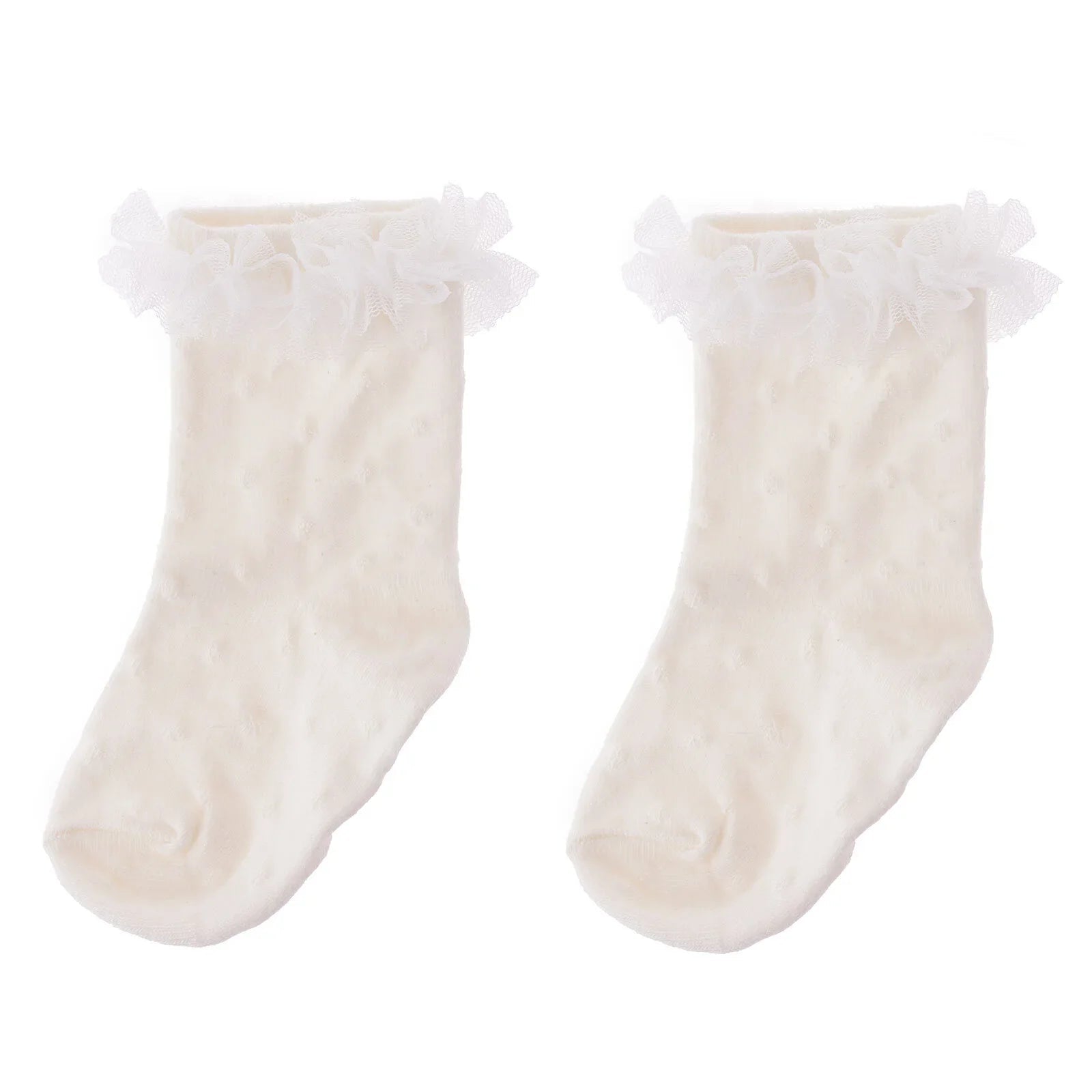 HelloBaby Girl Socks with Lace - White - mezetto ebebek ebebek