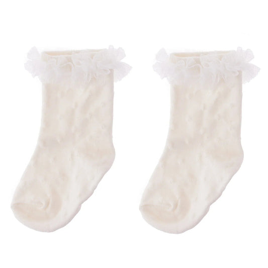 HelloBaby Girl Socks with Lace - White - mezetto ebebek ebebek