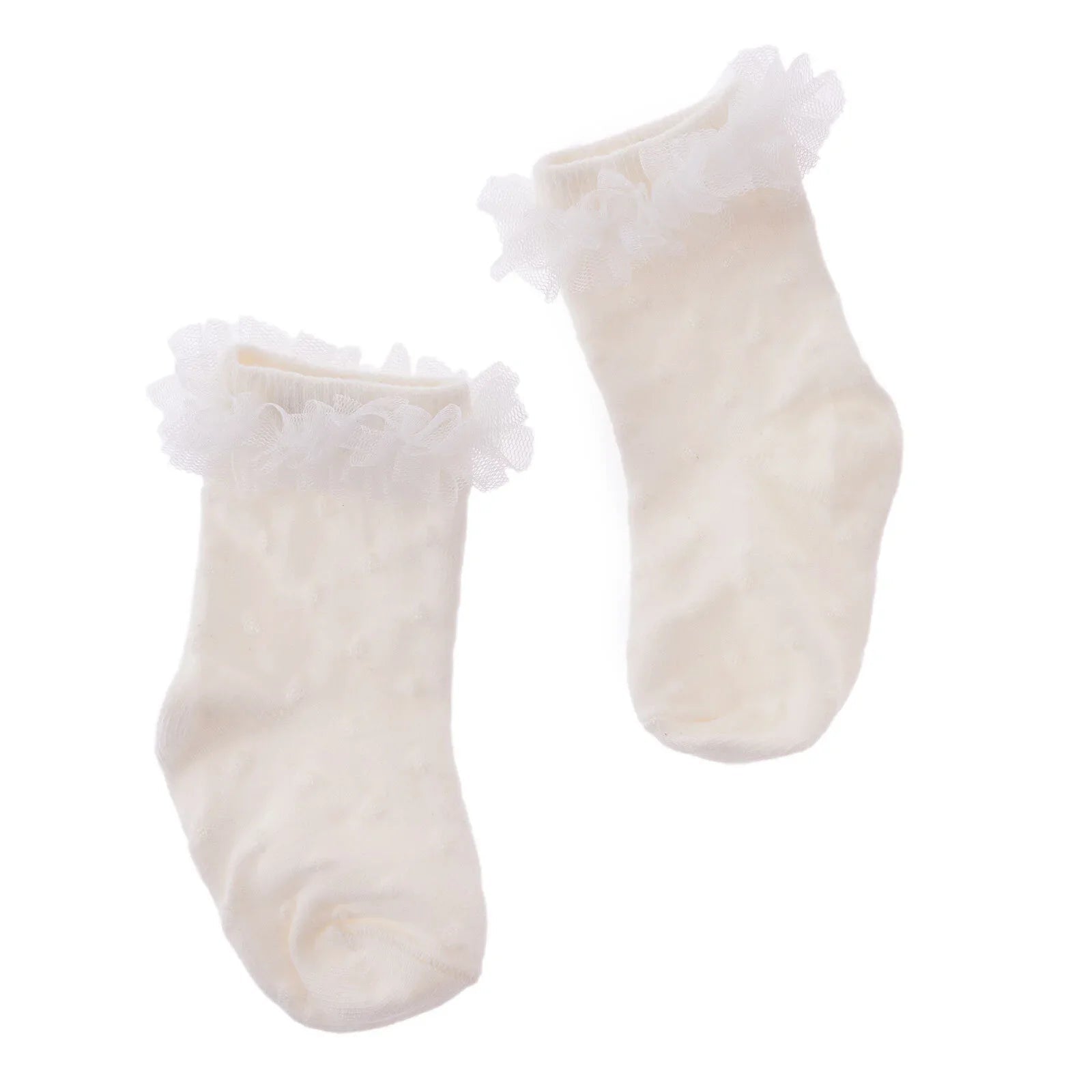 HelloBaby Girl Socks with Lace - White - mezetto ebebek ebebek