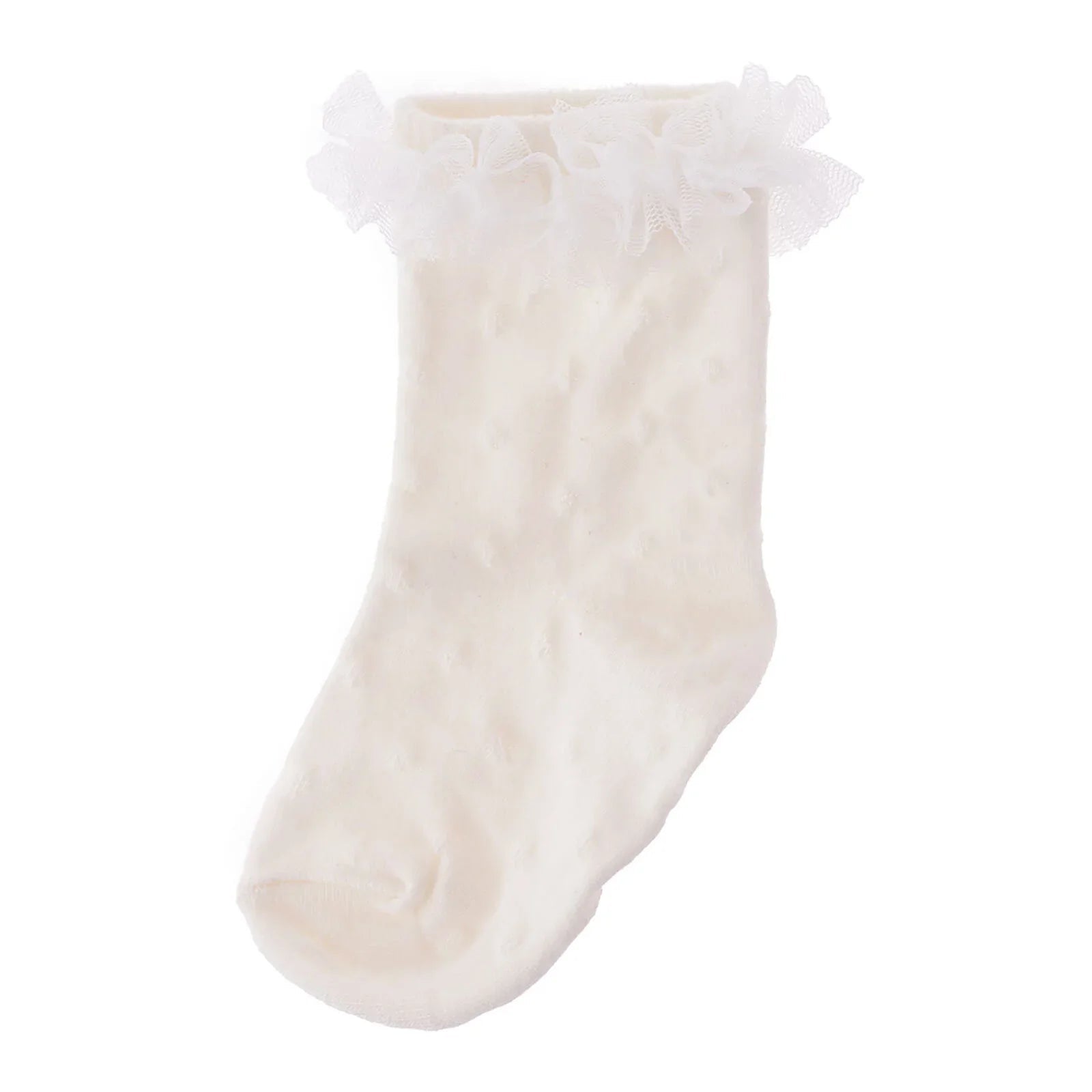 HelloBaby Girl Socks with Lace - White - mezetto ebebek ebebek