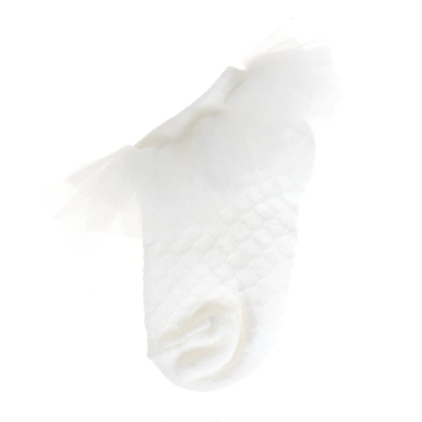 HelloBaby Girl Socks with Lace - White - mezetto ebebek ebebek