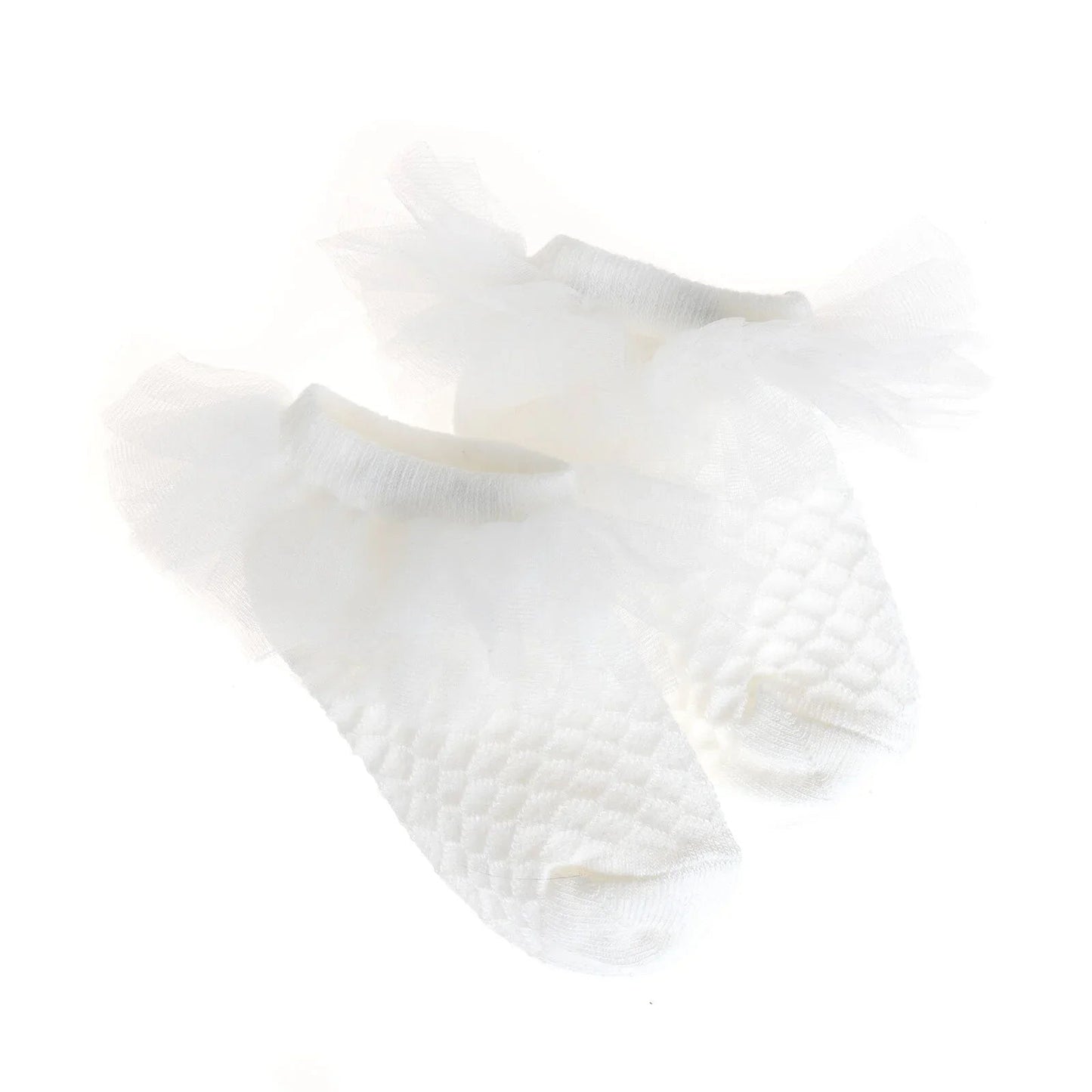 HelloBaby Girl Socks with Lace - White - mezetto ebebek ebebek
