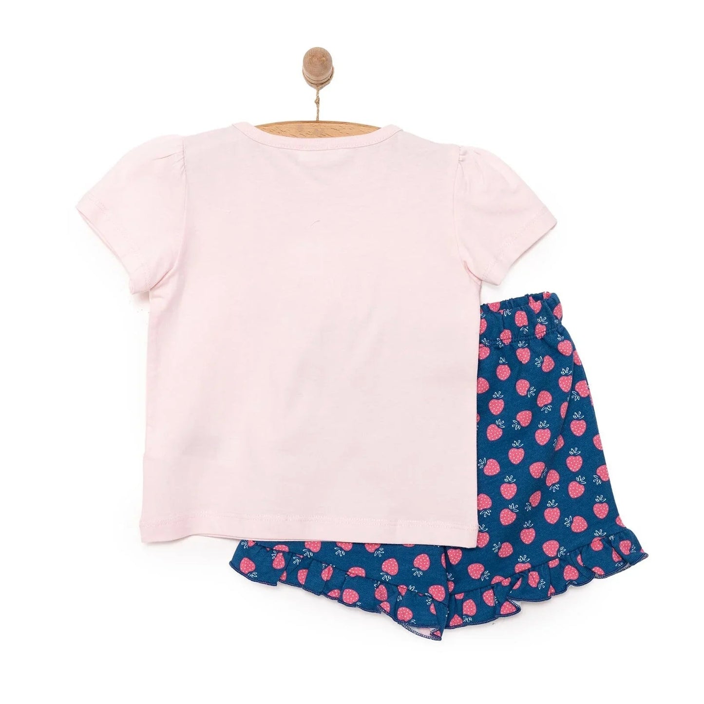 HelloBaby Girl Strawberry Patterned T-shirt - Pink - mezetto ebebek ebebek