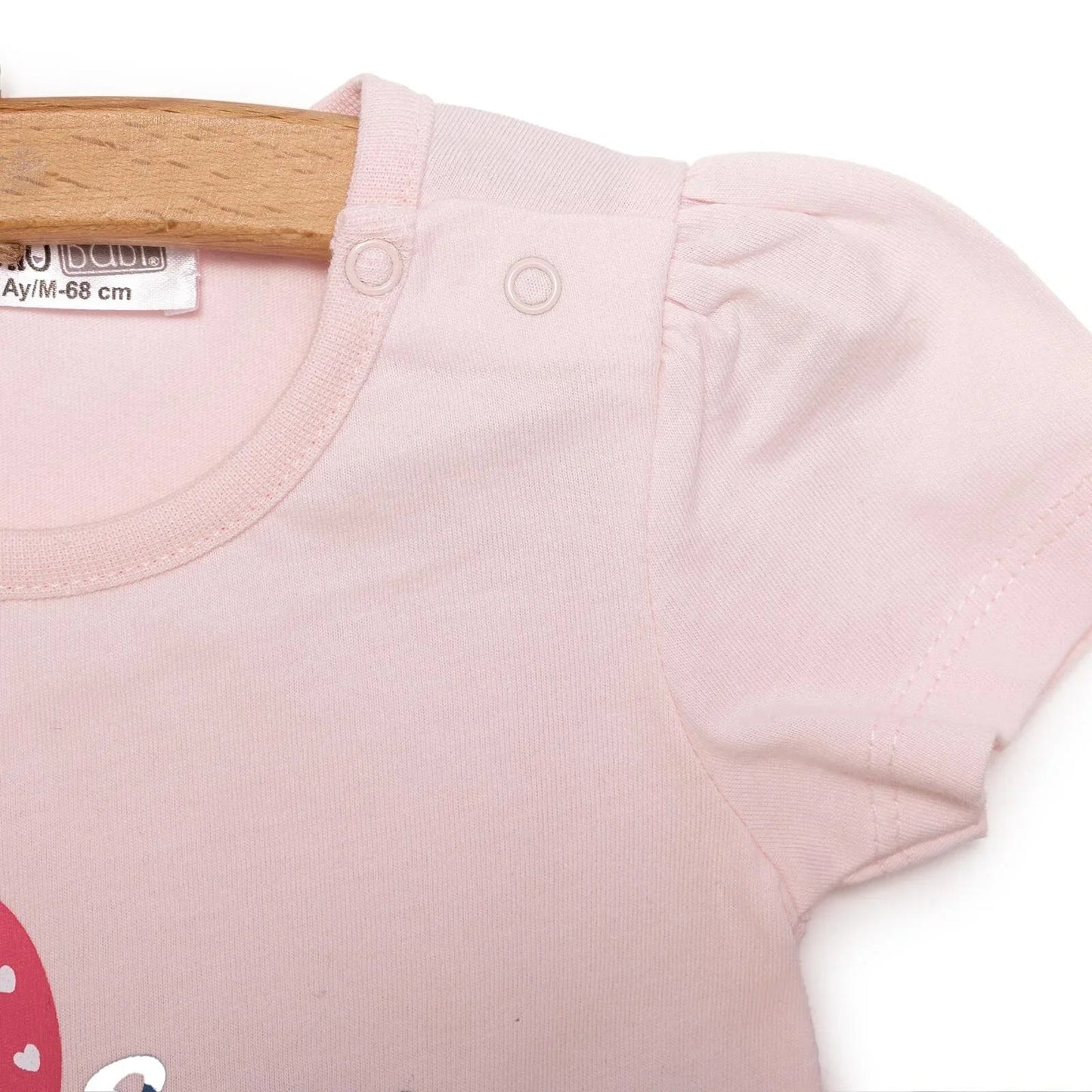 HelloBaby Girl Strawberry Patterned T-shirt - Pink - mezetto ebebek ebebek