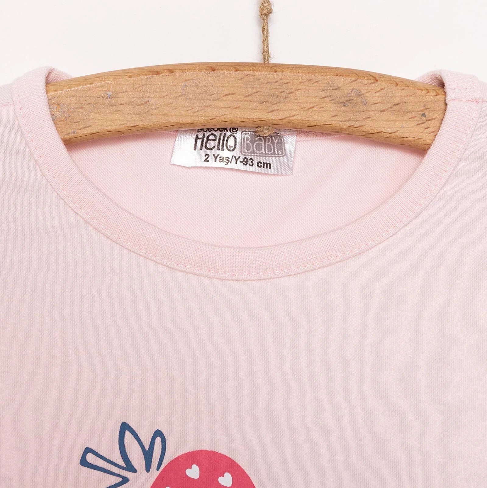 HelloBaby Girl Strawberry Patterned T-shirt - Pink - mezetto ebebek ebebek