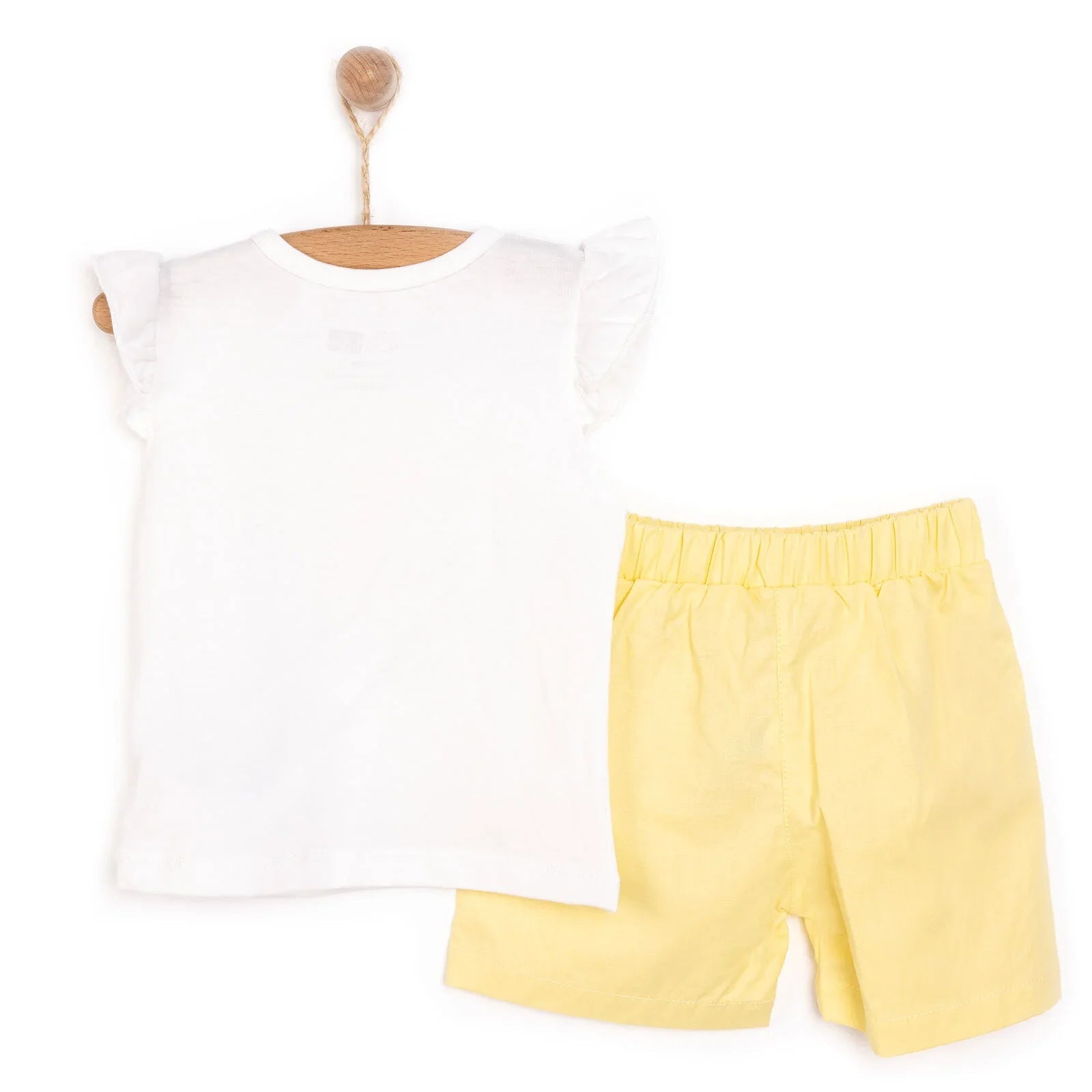 HelloBaby Girl Tshirt - Short - Light Yellow - mezetto ebebek ebebek