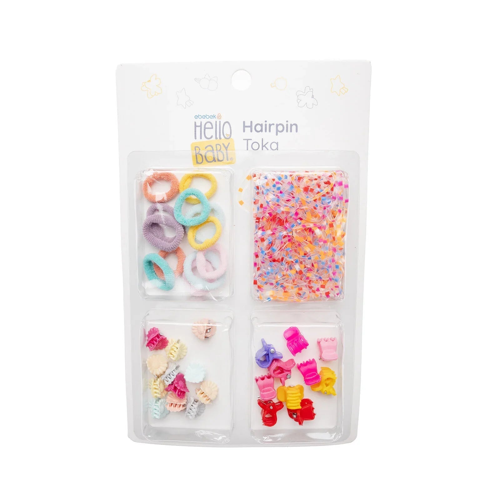 HelloBaby Hair Clips - Printed - mezetto ebebek ebebek