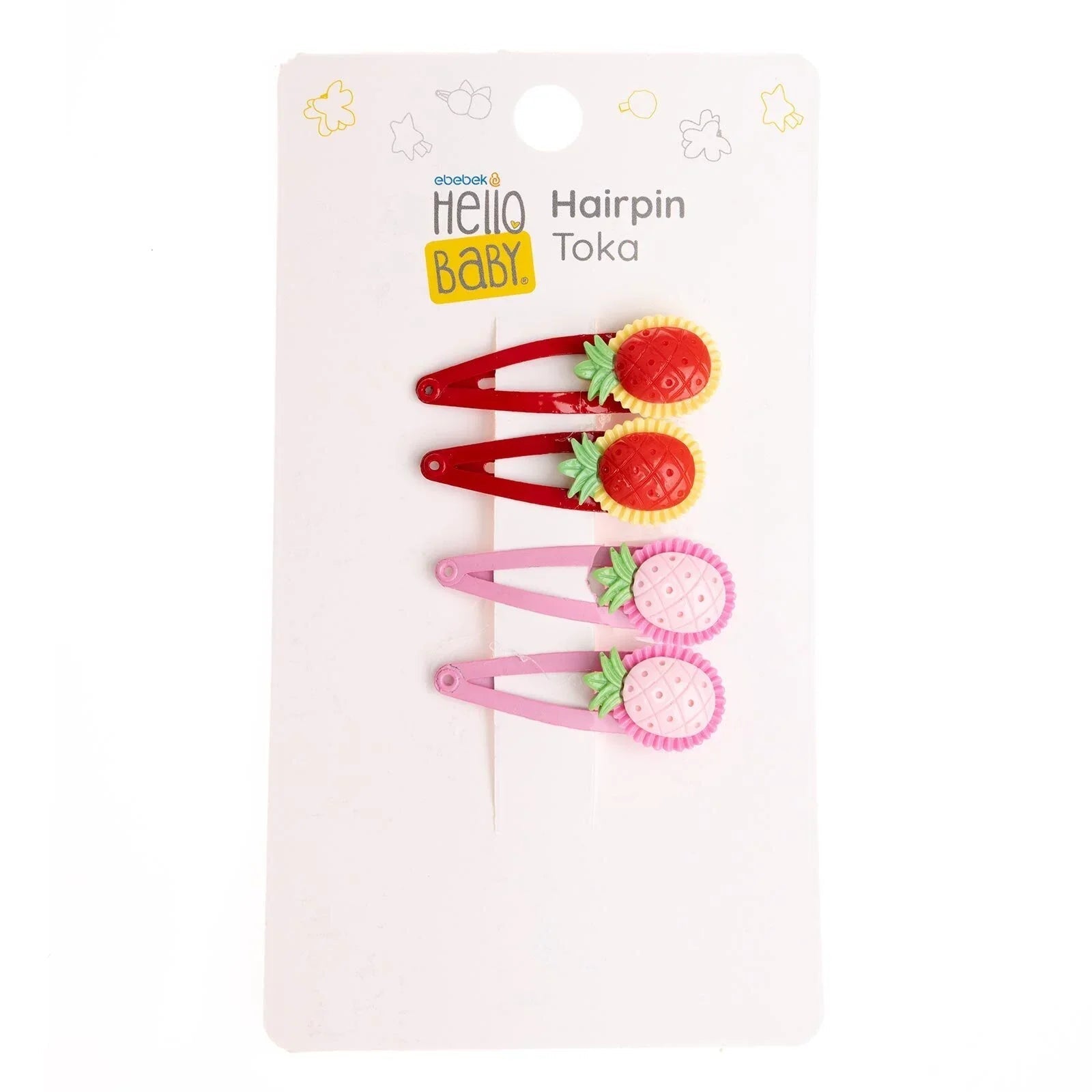 HelloBaby Hair Clips - Red - mezetto ebebek ebebek
