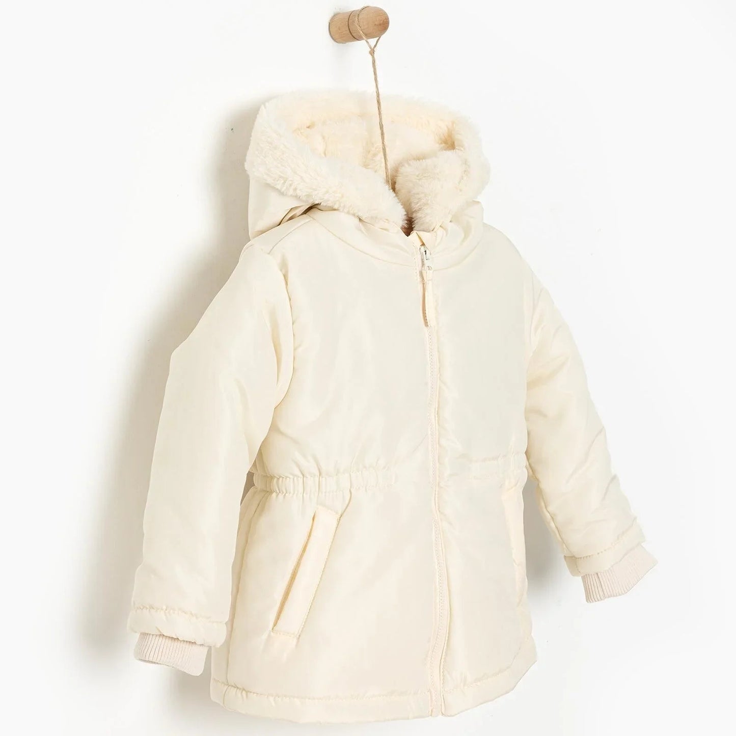 HelloBaby Hooded Coat - Beige - mezetto ebebek ebebek
